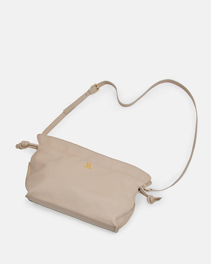 Fiona Bolso Fruncido Piel Beig