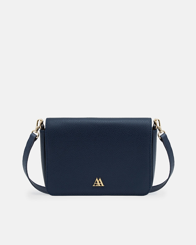 María Bolso Solapa Mini Piel Azul Marino