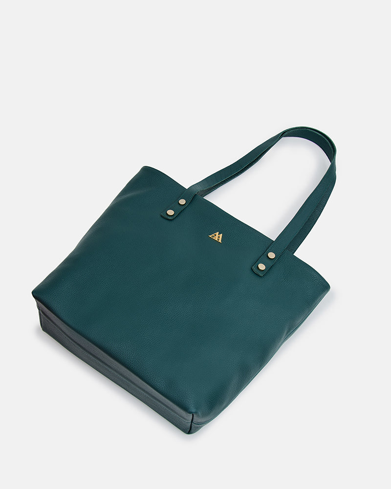 Sofia Bolso Shopper Piel Verde Petróleo