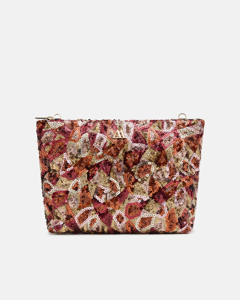 Manola Beige Leather Clutch Bag