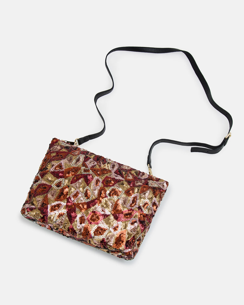 Manola Beige Leather Clutch Bag