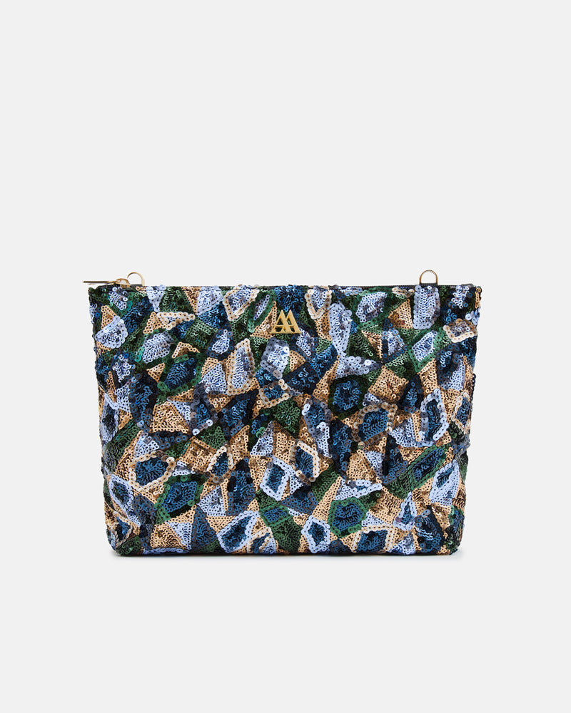 Manola Beige Leather Clutch Bag