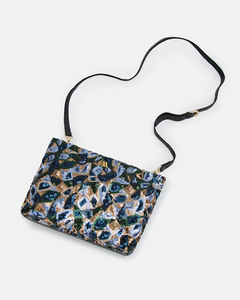 Manola Beige Leather Clutch Bag