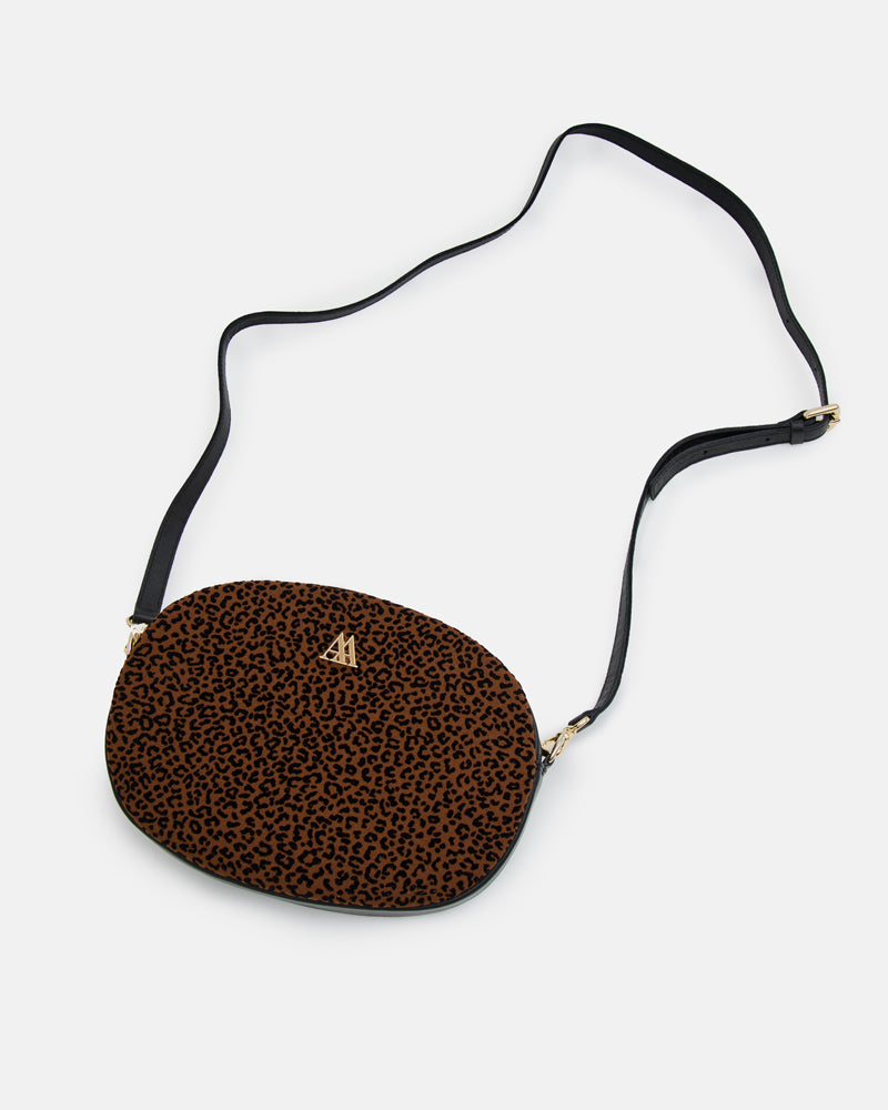 Olivia Oval Leather Bag, Red