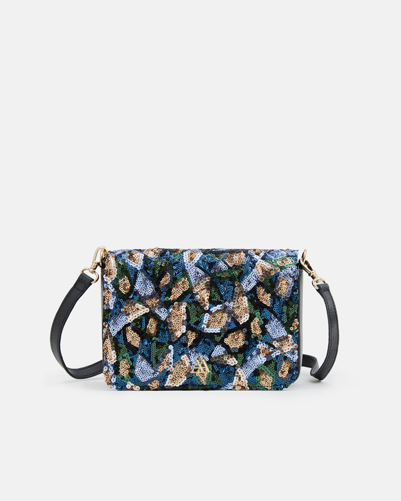 Maria Mini Leather Flap Bag, Red