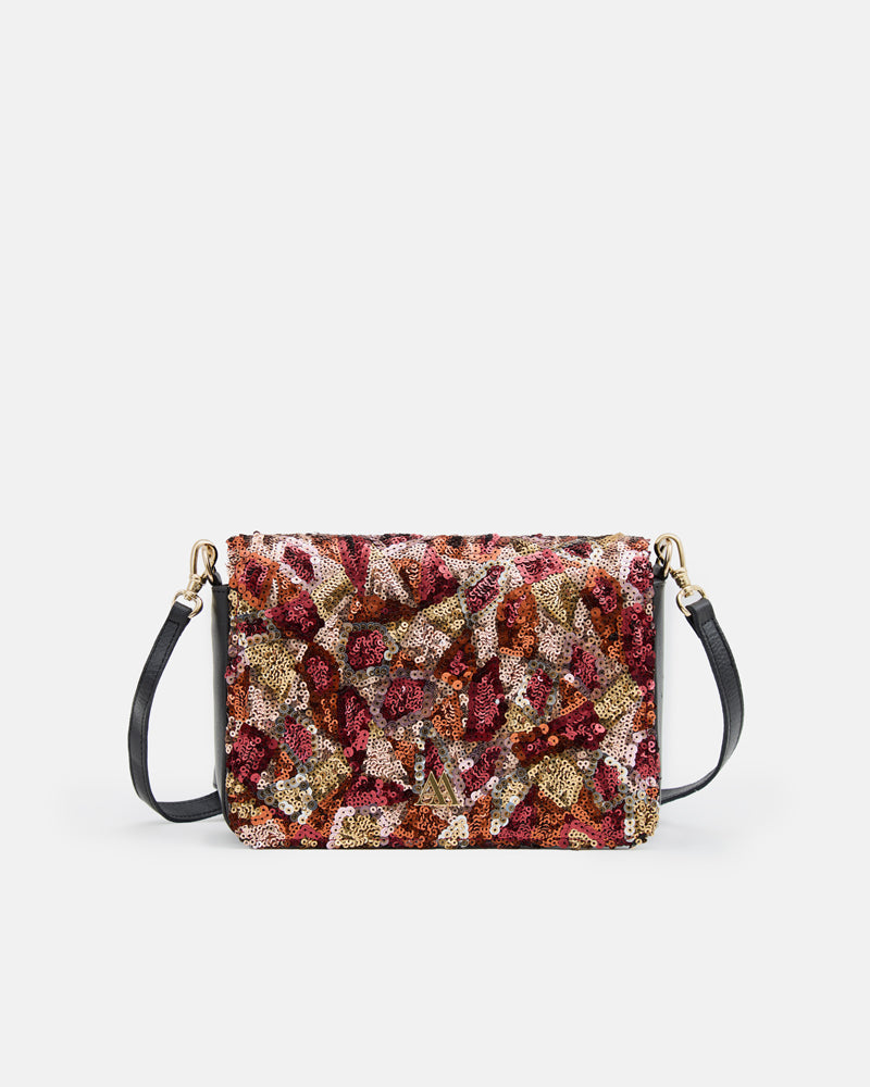 Maria Mini Leather Flap Bag, Red