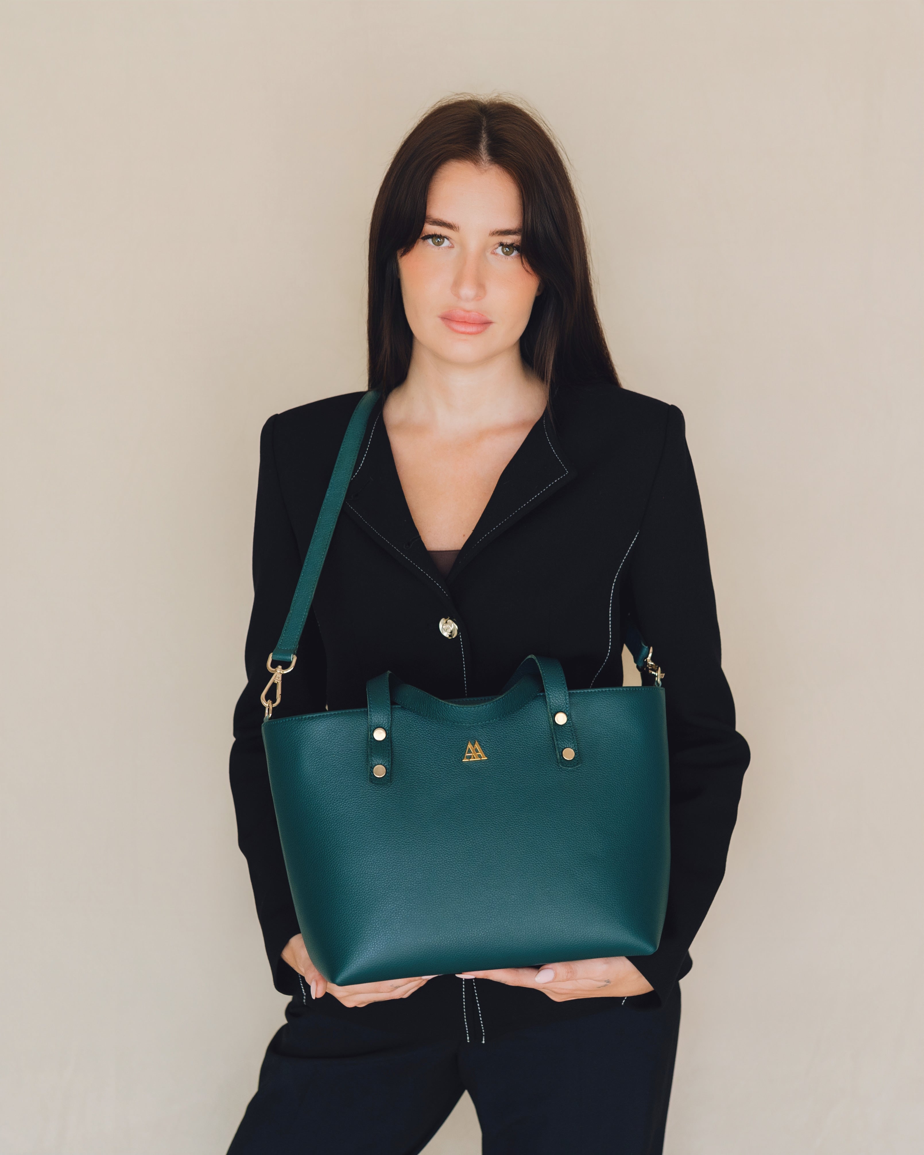 Antonia Bolso Shopper Piel Verde Petróleo