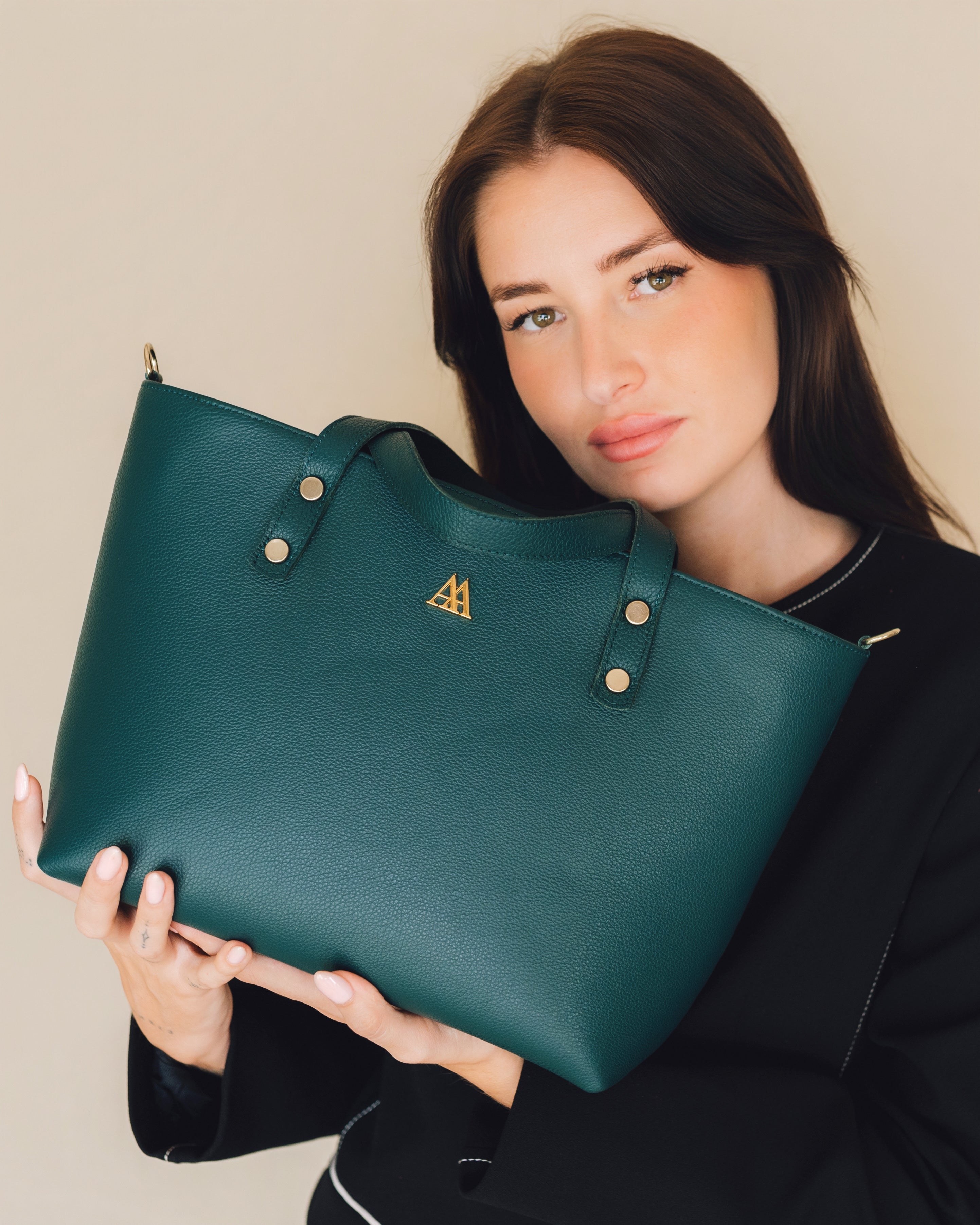 Antonia Bolso Shopper Piel Verde Petróleo