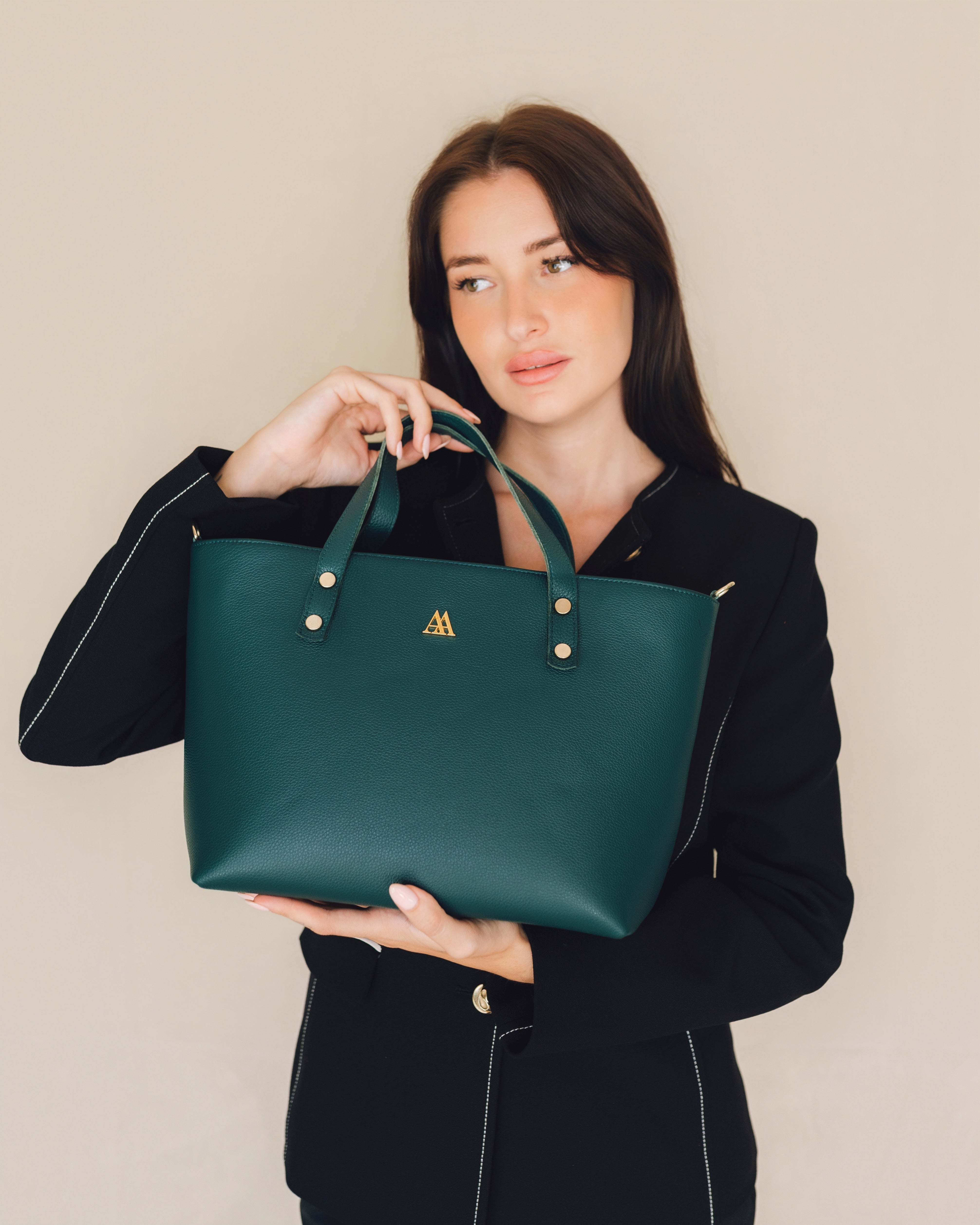 Antonia Bolso Shopper Piel Verde Petróleo
