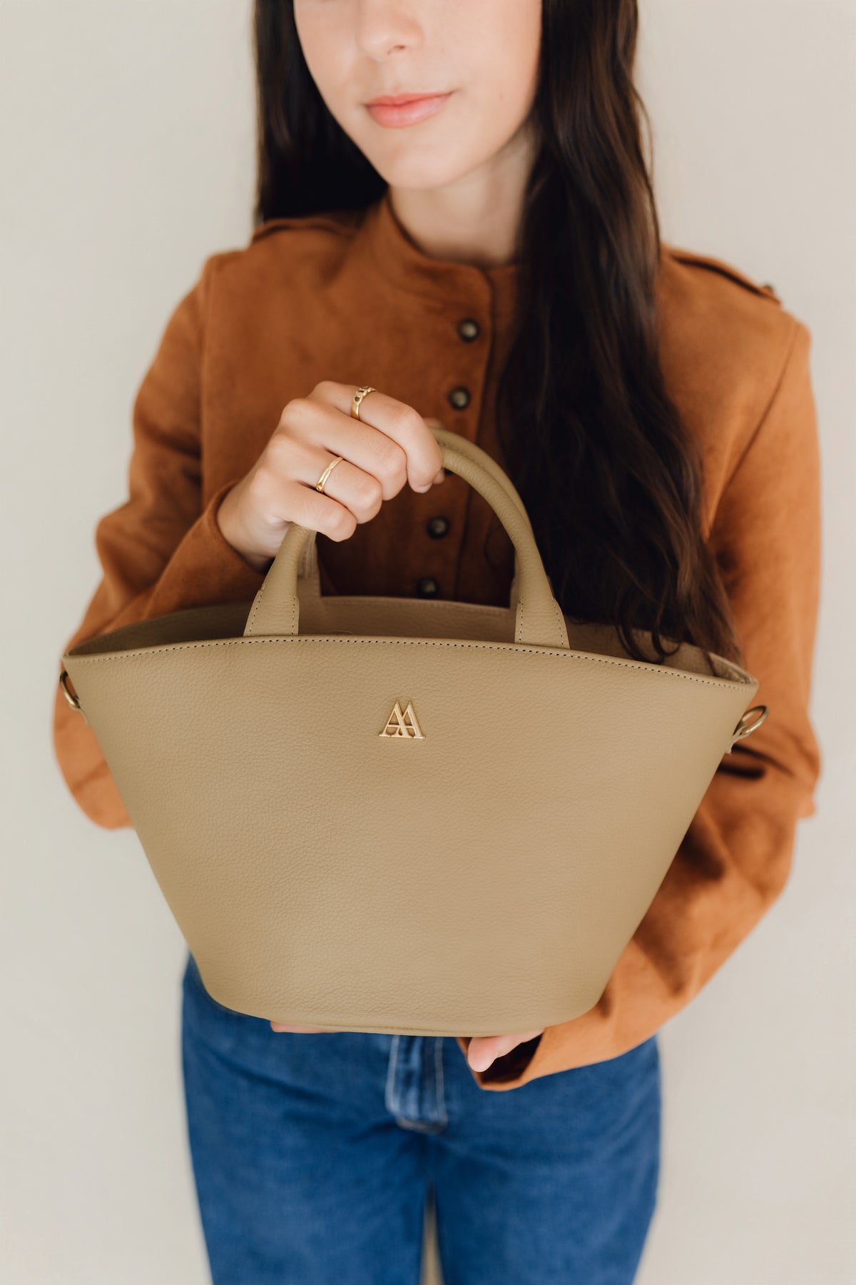 Carlota Sac cabas en cuir beige