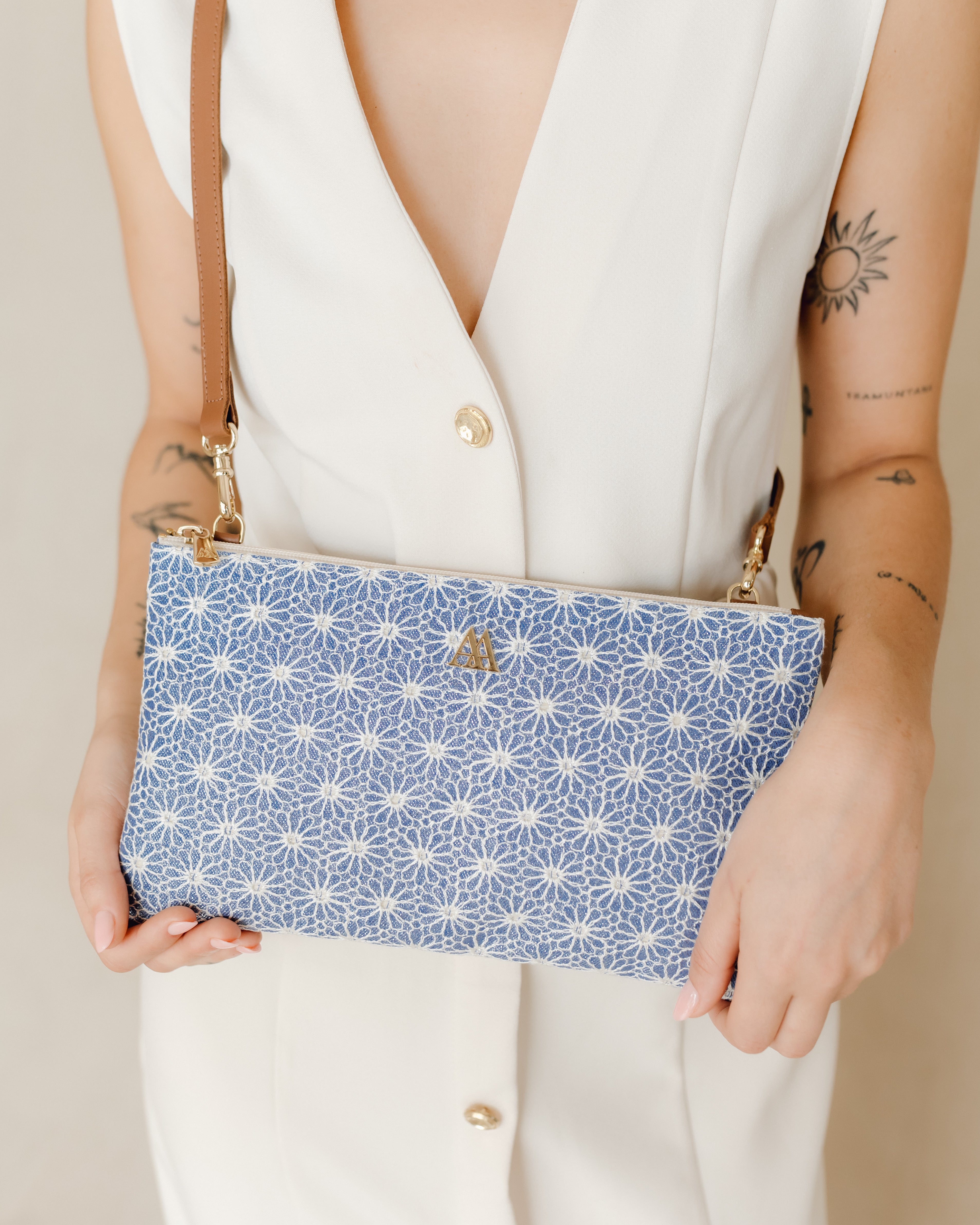 Catalina Flores Lurex Azul