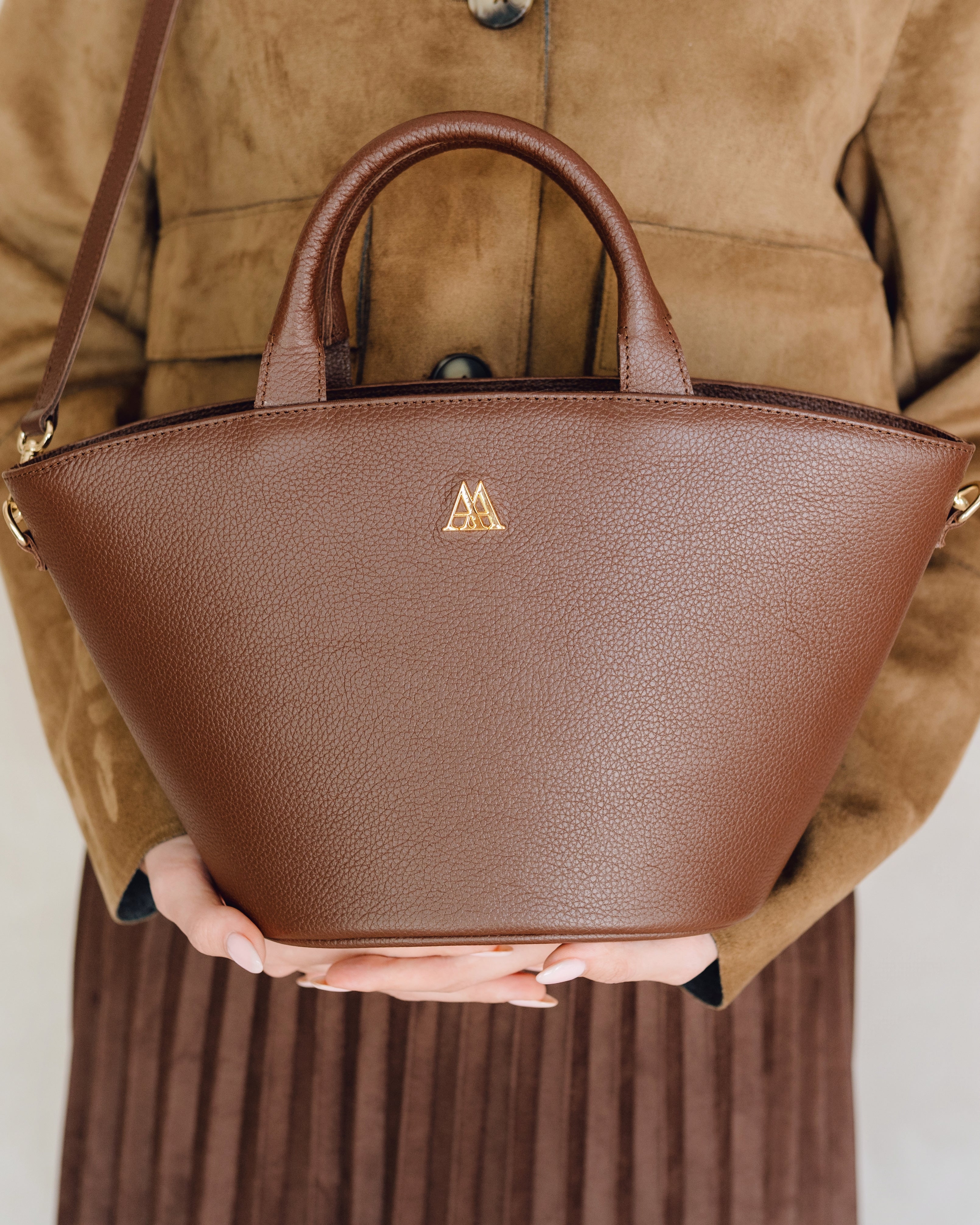 Carlota Brown Leather Tote Bag