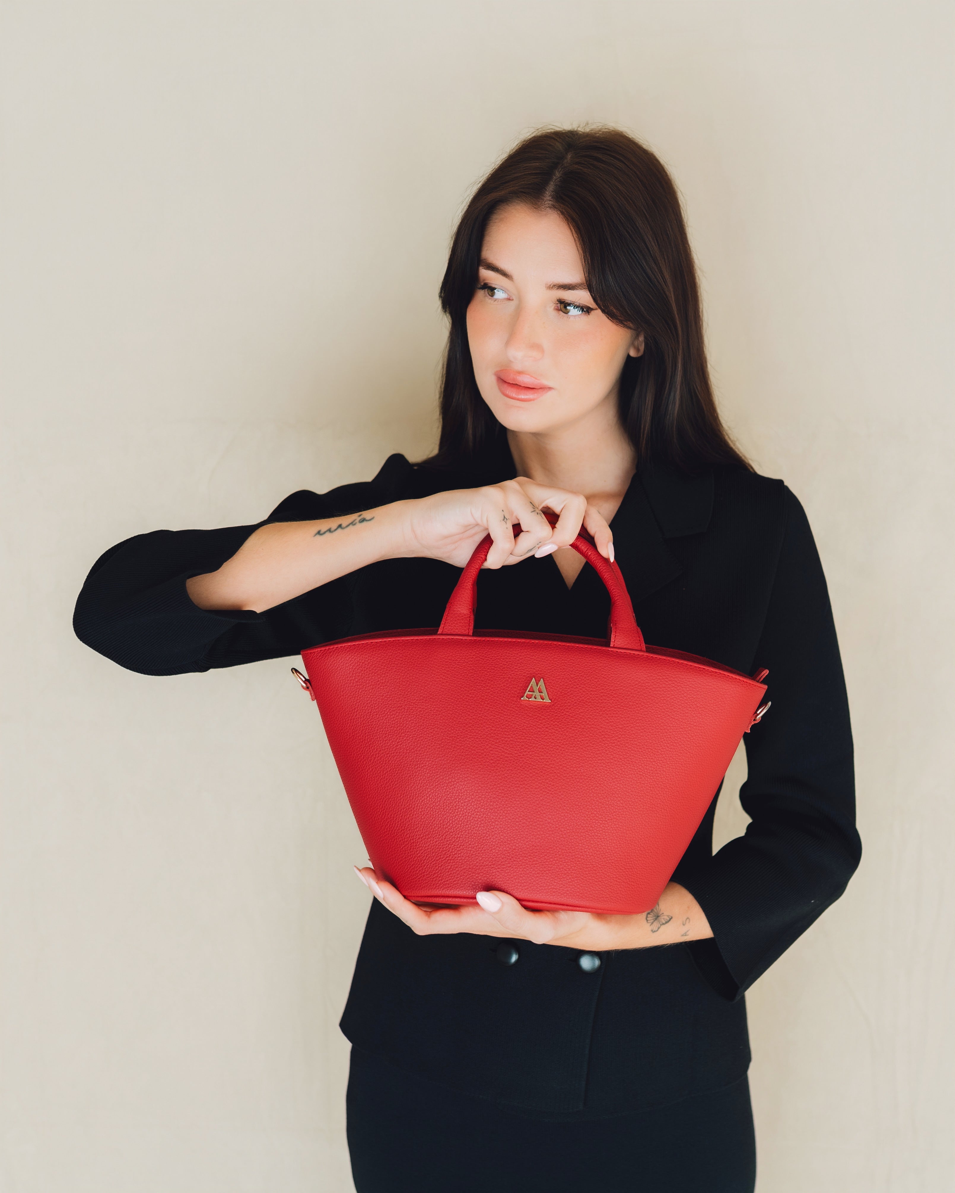Carlota Bolso Capazo Piel Rojo