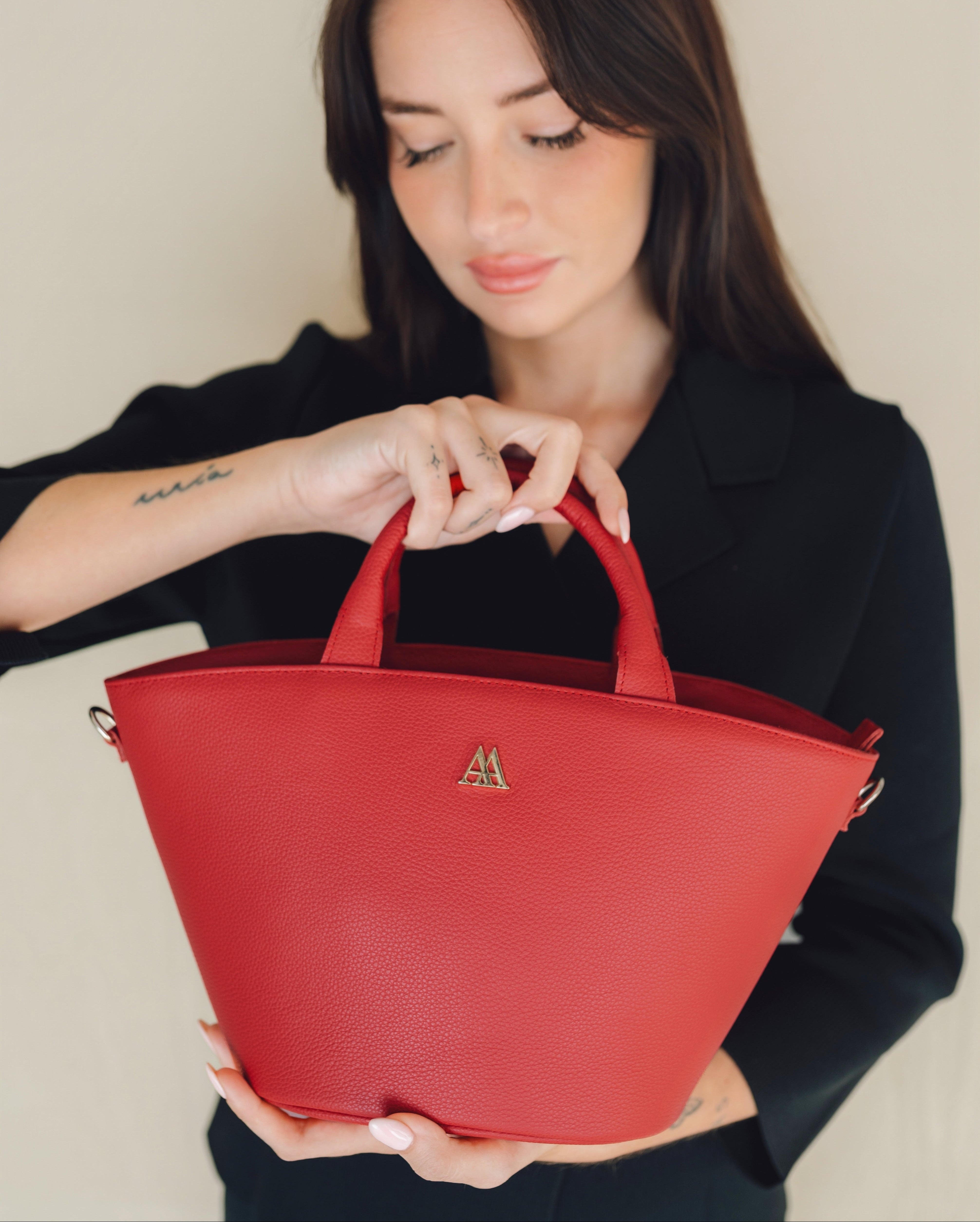 Carlota Bolso Capazo Piel Rojo