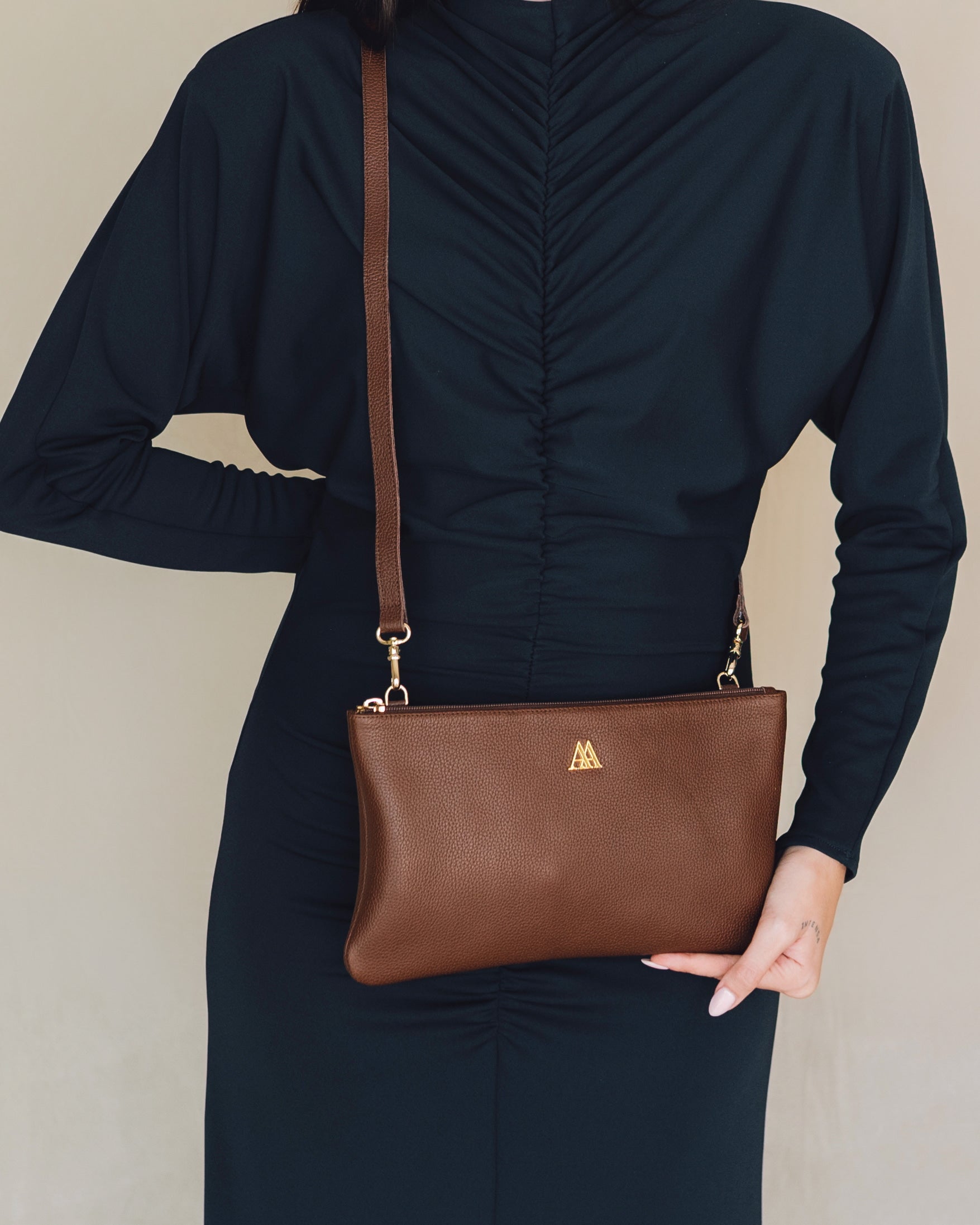Catalina Bolso Clutch Piel Marrón