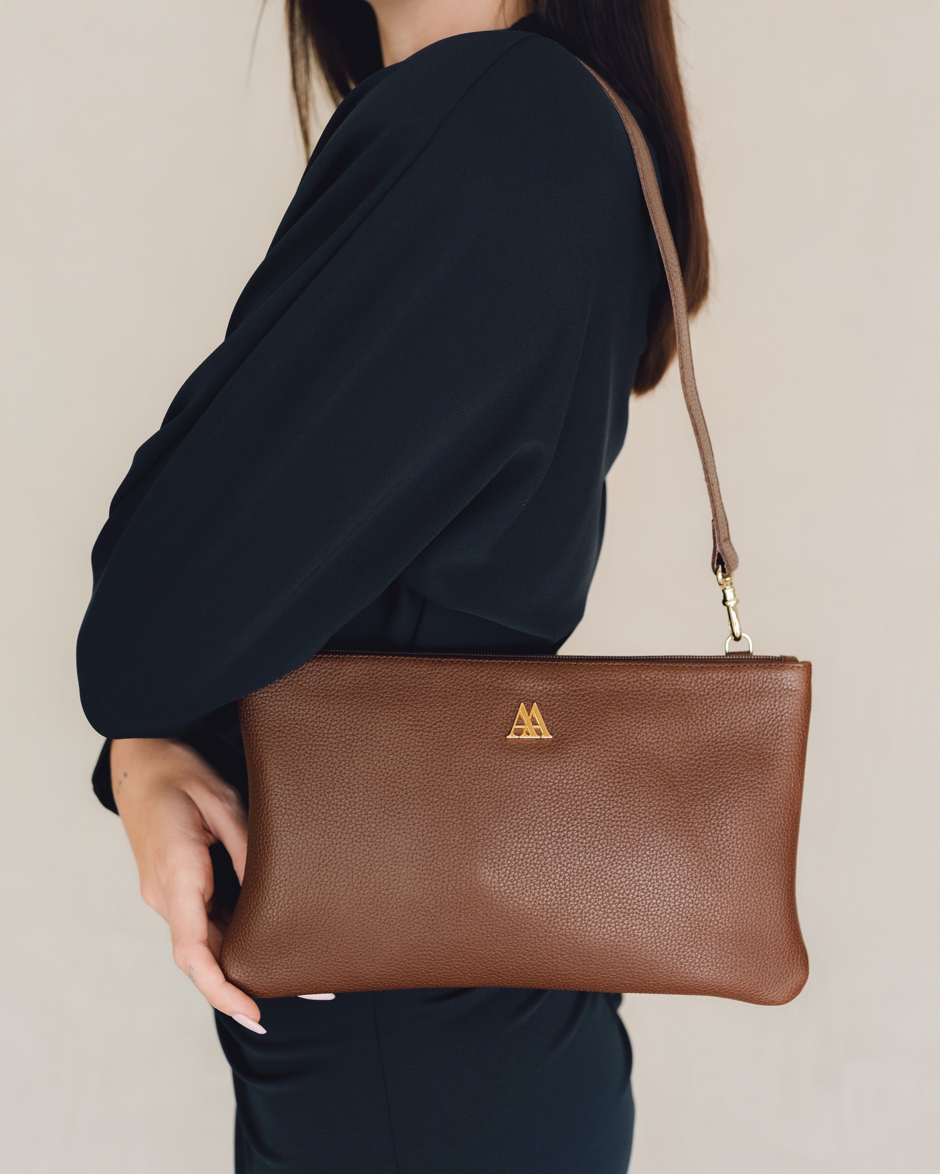 Catalina Bolso Clutch Piel Marrón