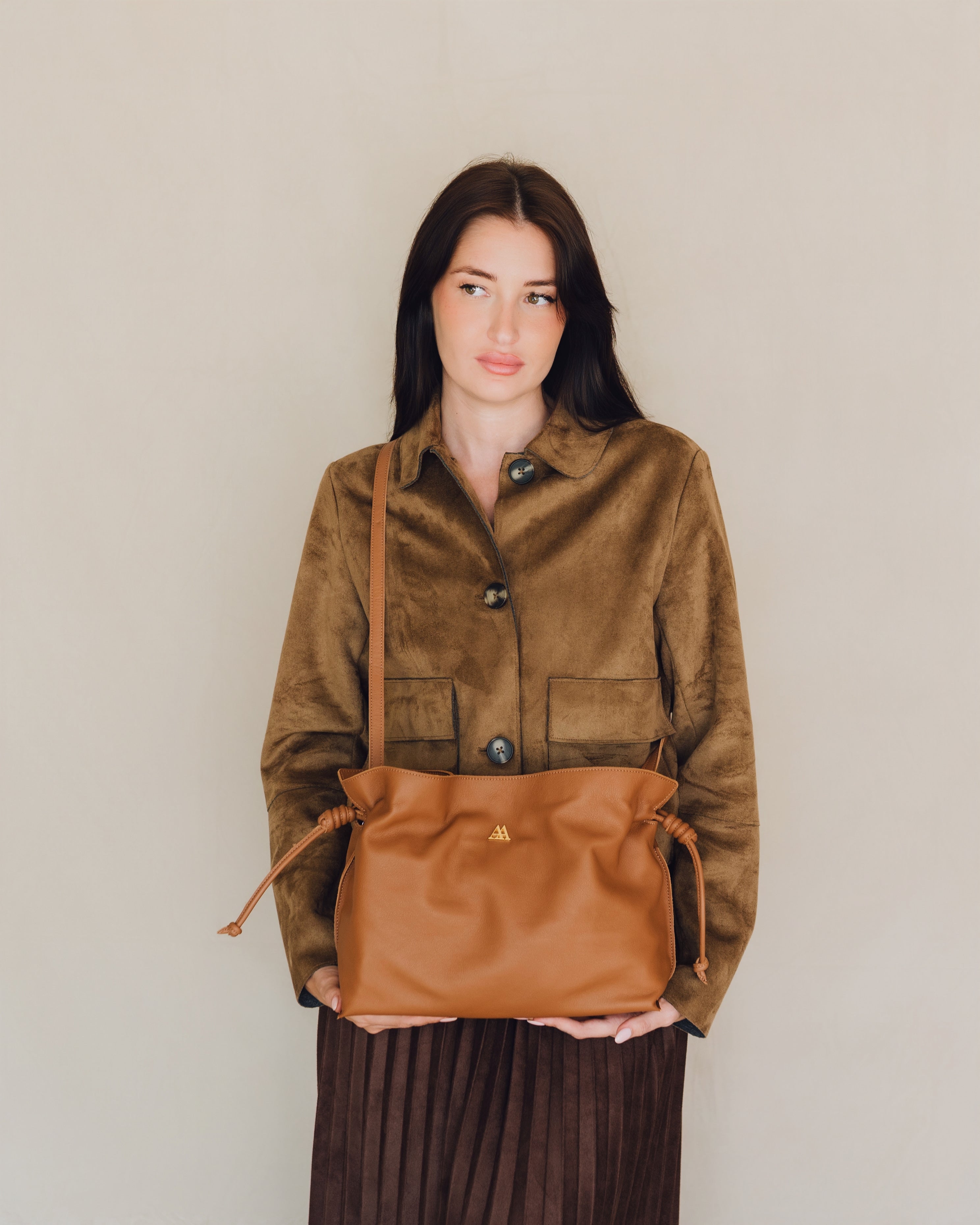 Fátima Ruched Leather Bag