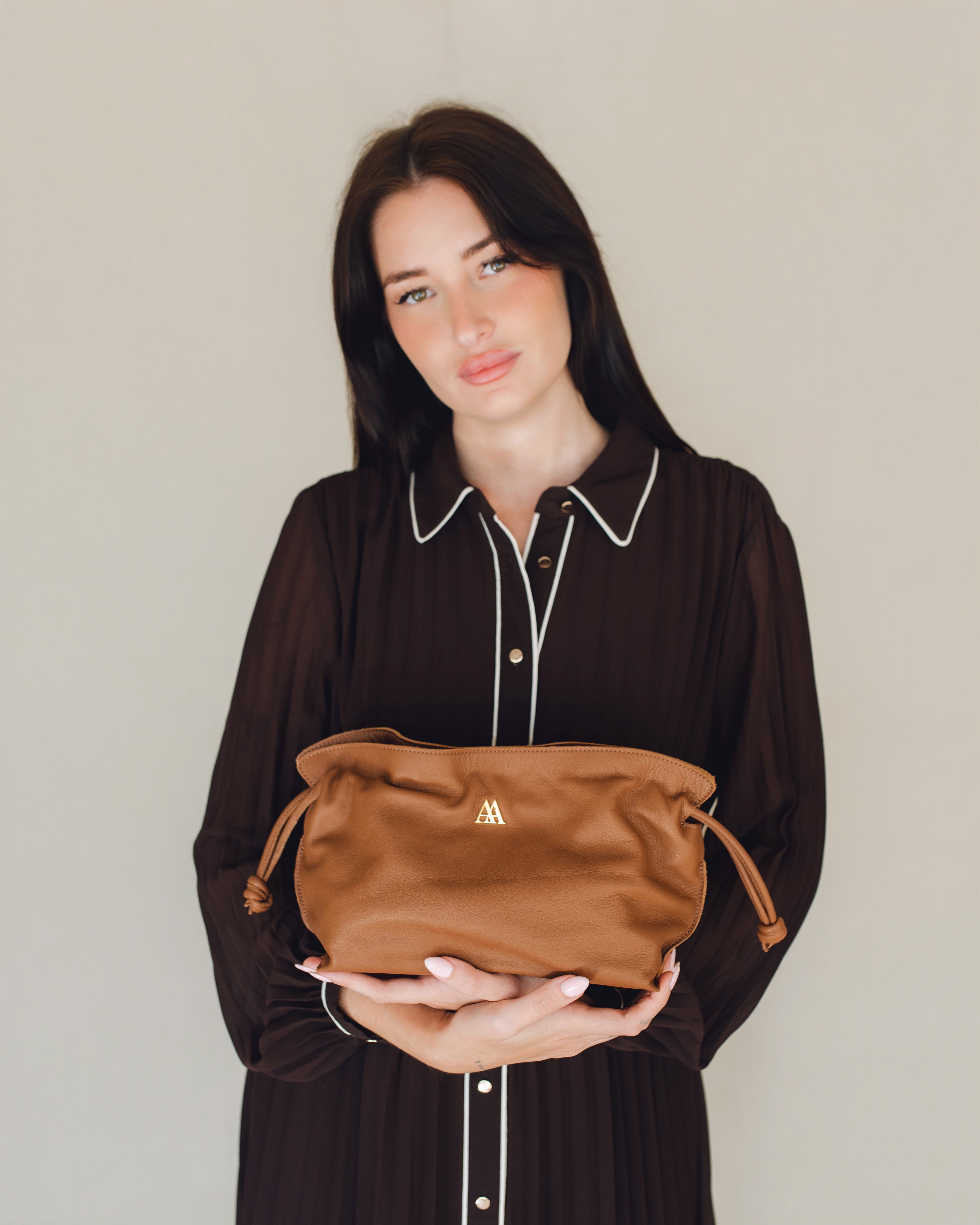 Fiona Leather Gathered Bag