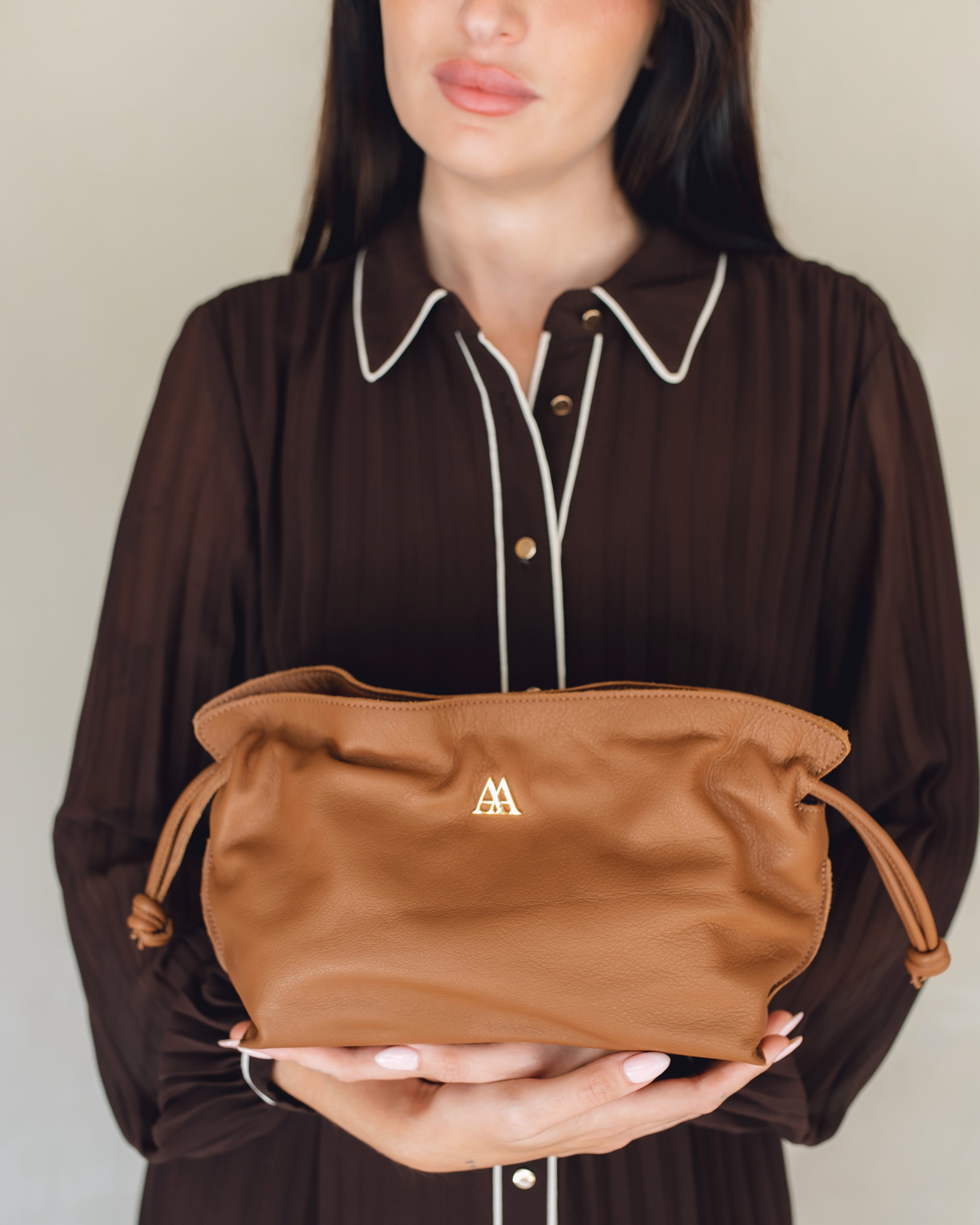 Fiona Leather Gathered Bag