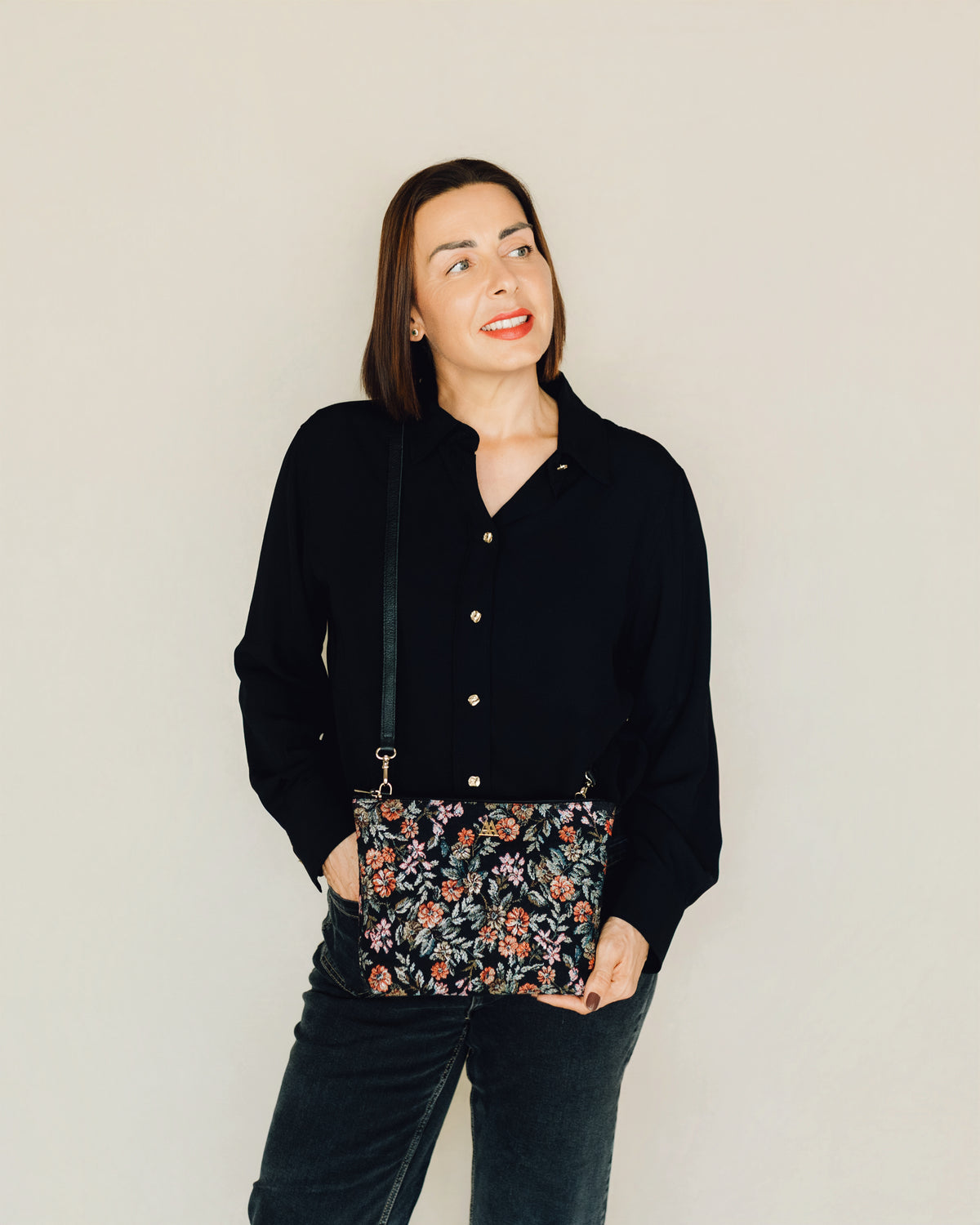 Manola Floral Negro
