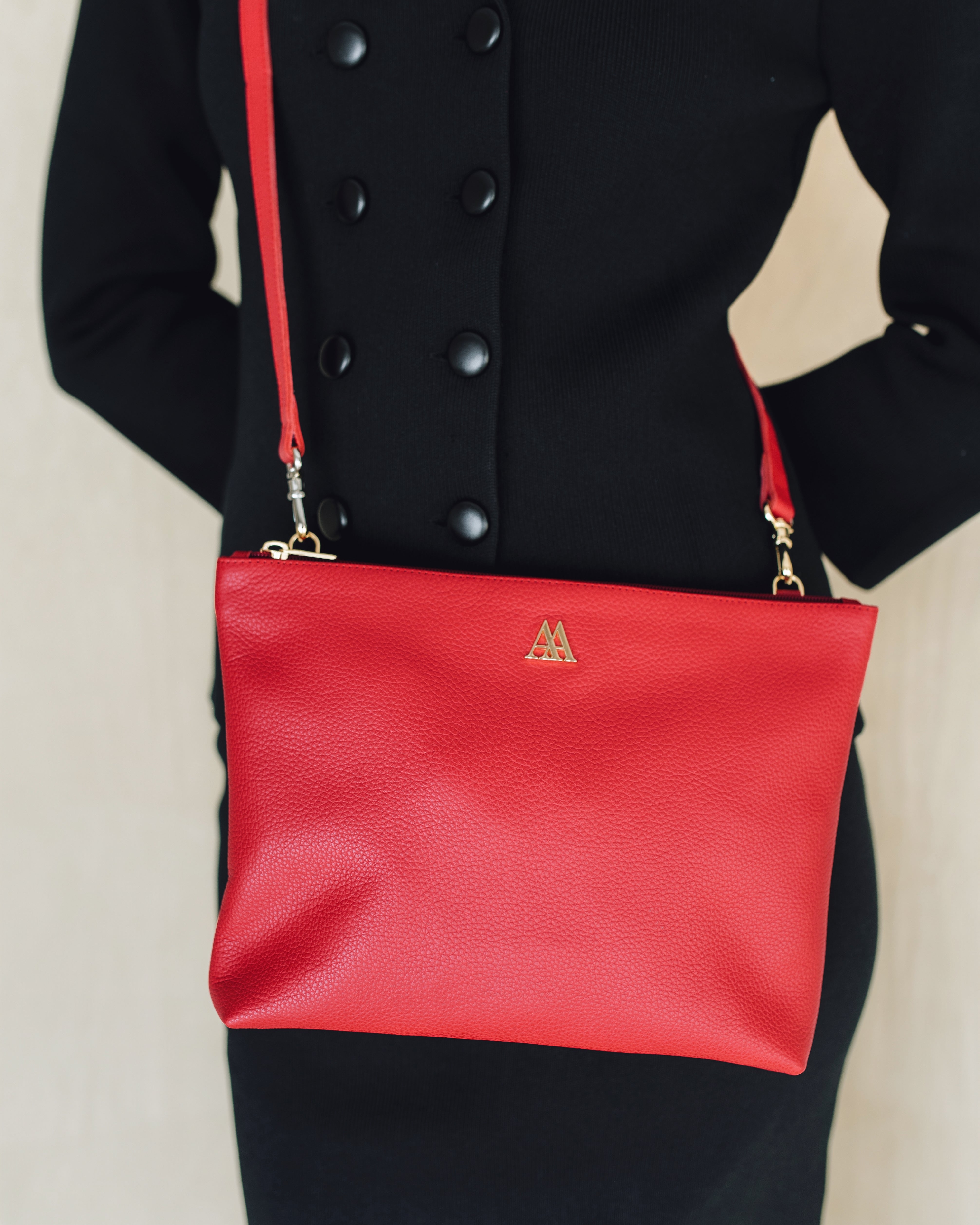 Manola Bolso Clutch Piel Rojo