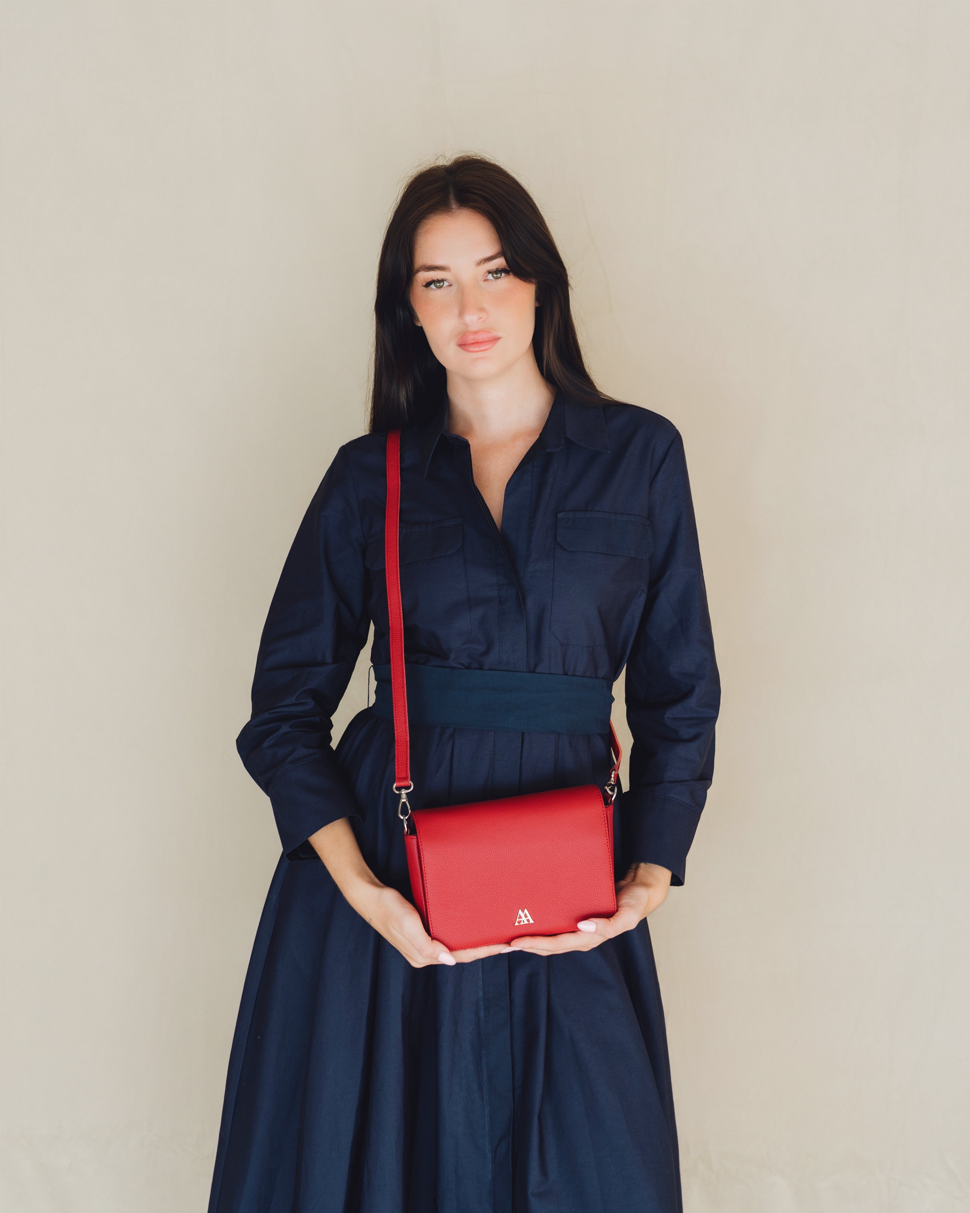 María Bolso Solapa Mini Piel Rojo