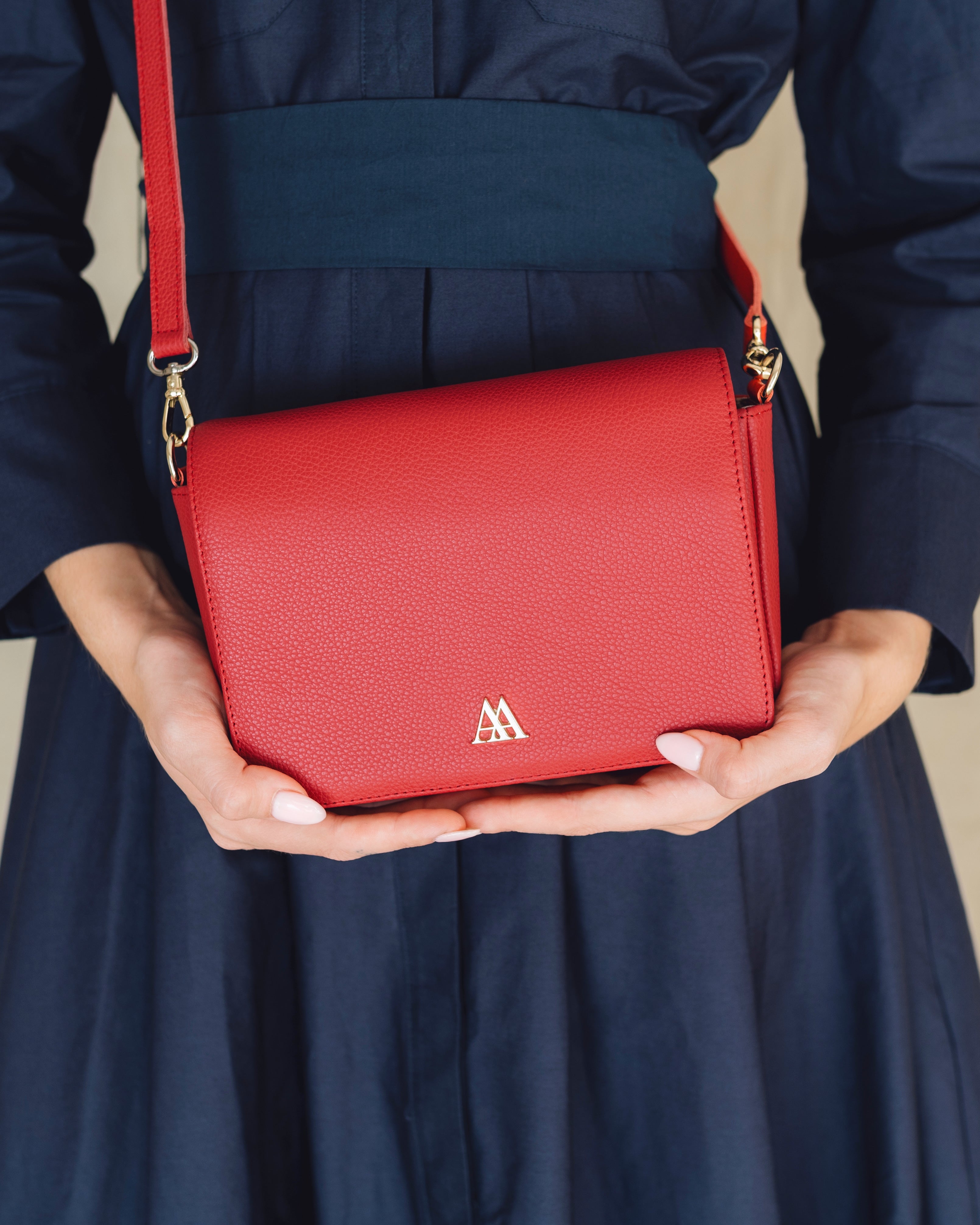 María Bolso Solapa Mini Piel Rojo