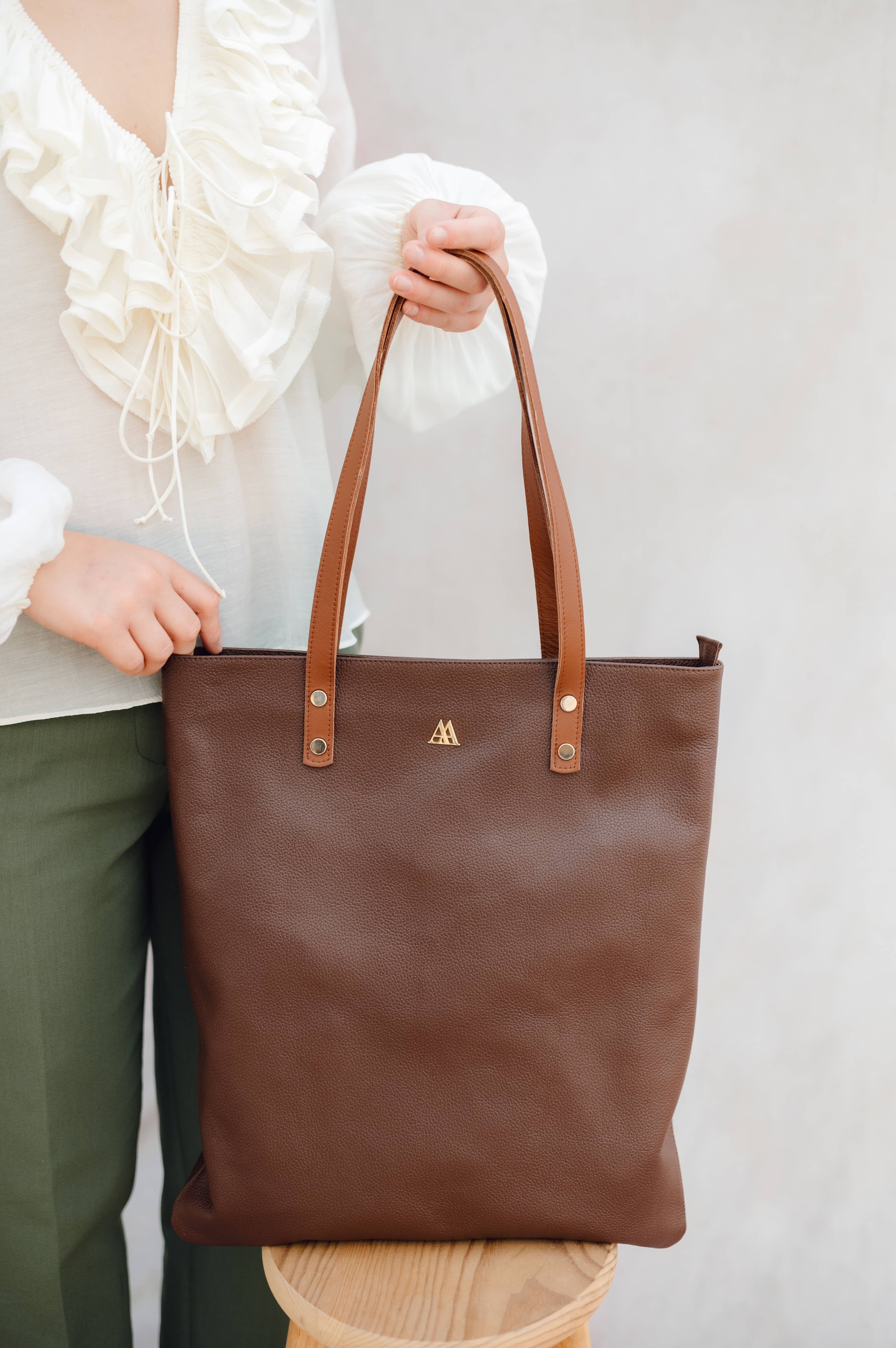 Noa Tote Bag Brown Leather
