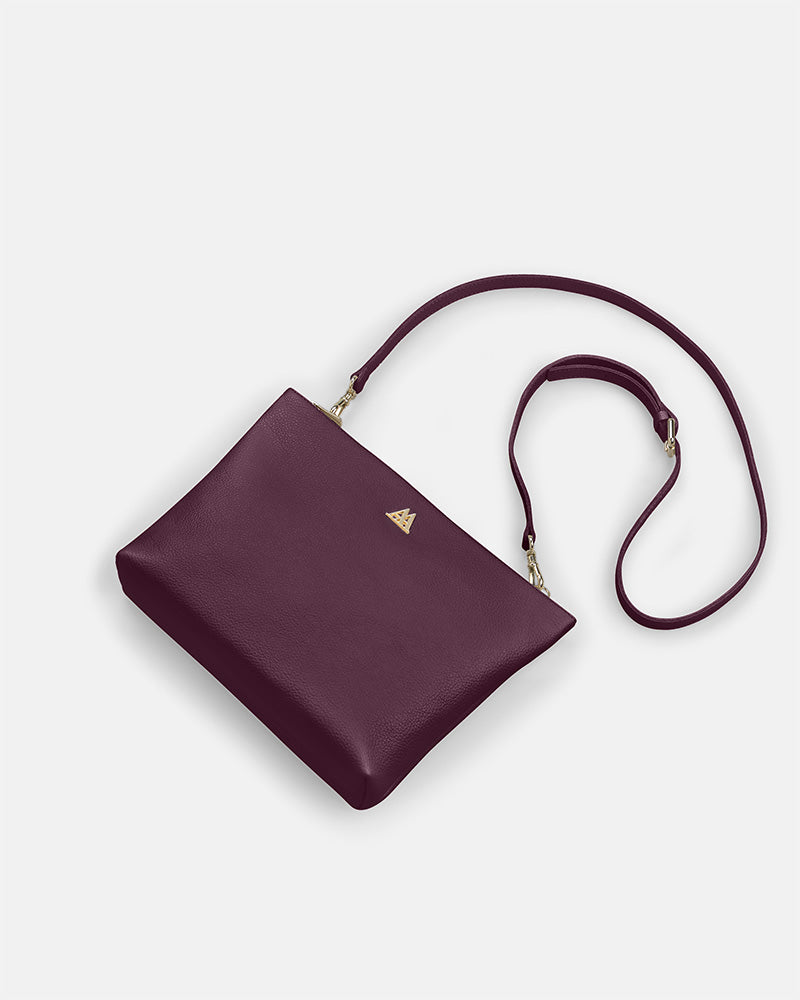Manola Bolso Clutch Piel Burdeos