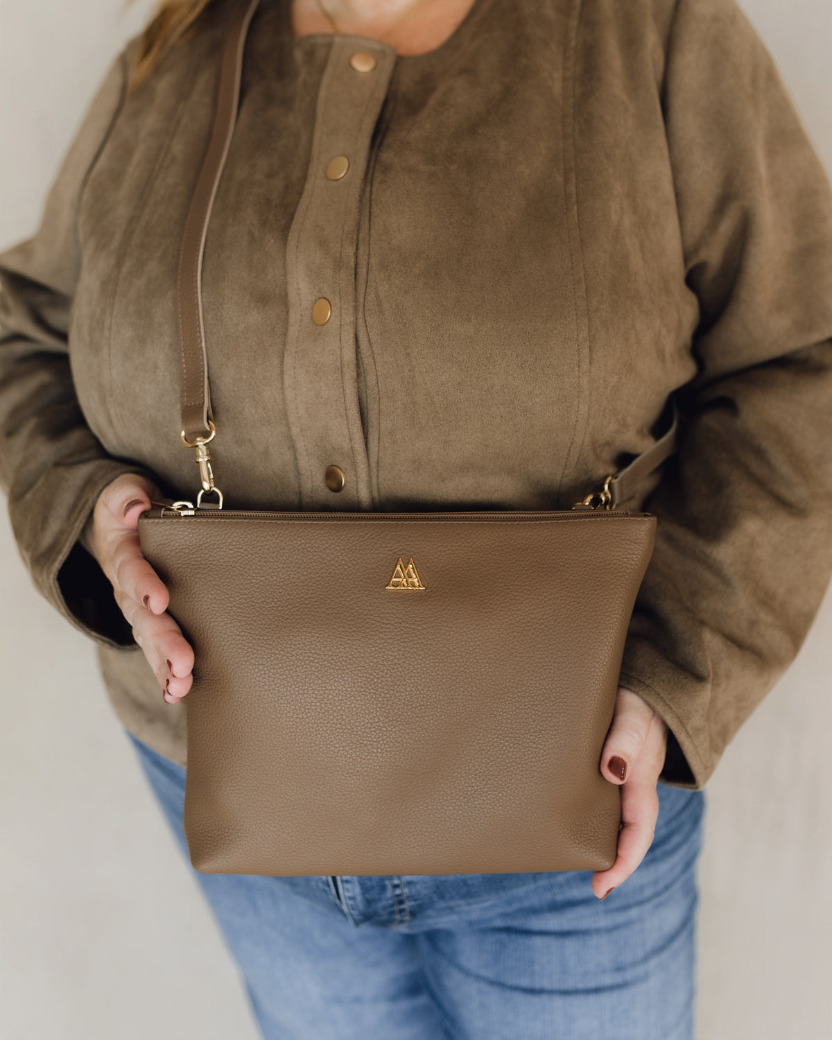 Manola Bolso Clutch Piel Taupe