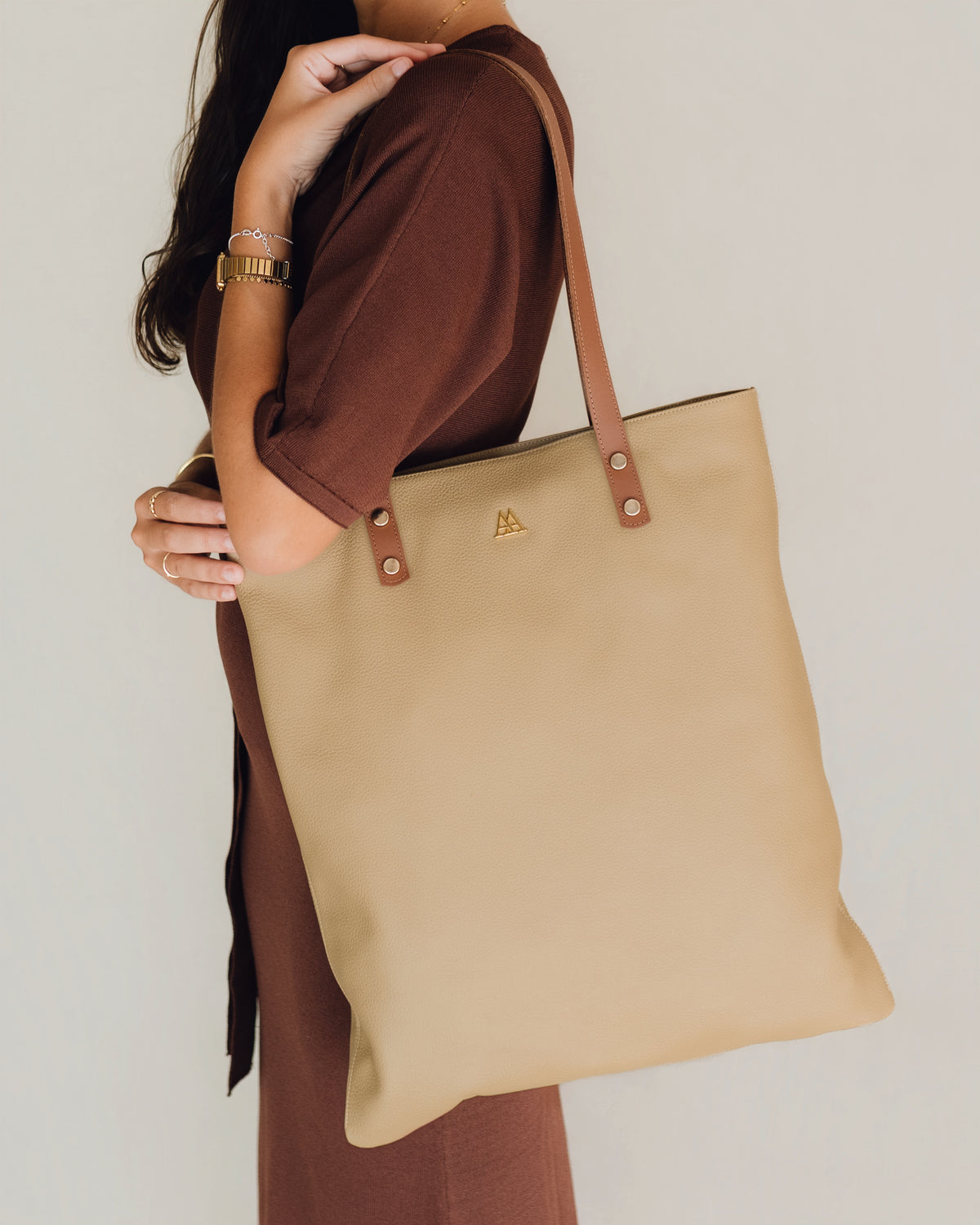 Noa Sac Cabas Cuir Beige