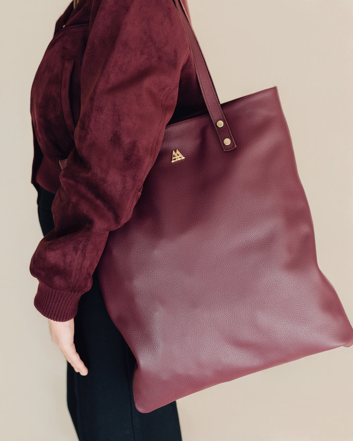 Noa Bolso Tote Bag Piel Burdeos