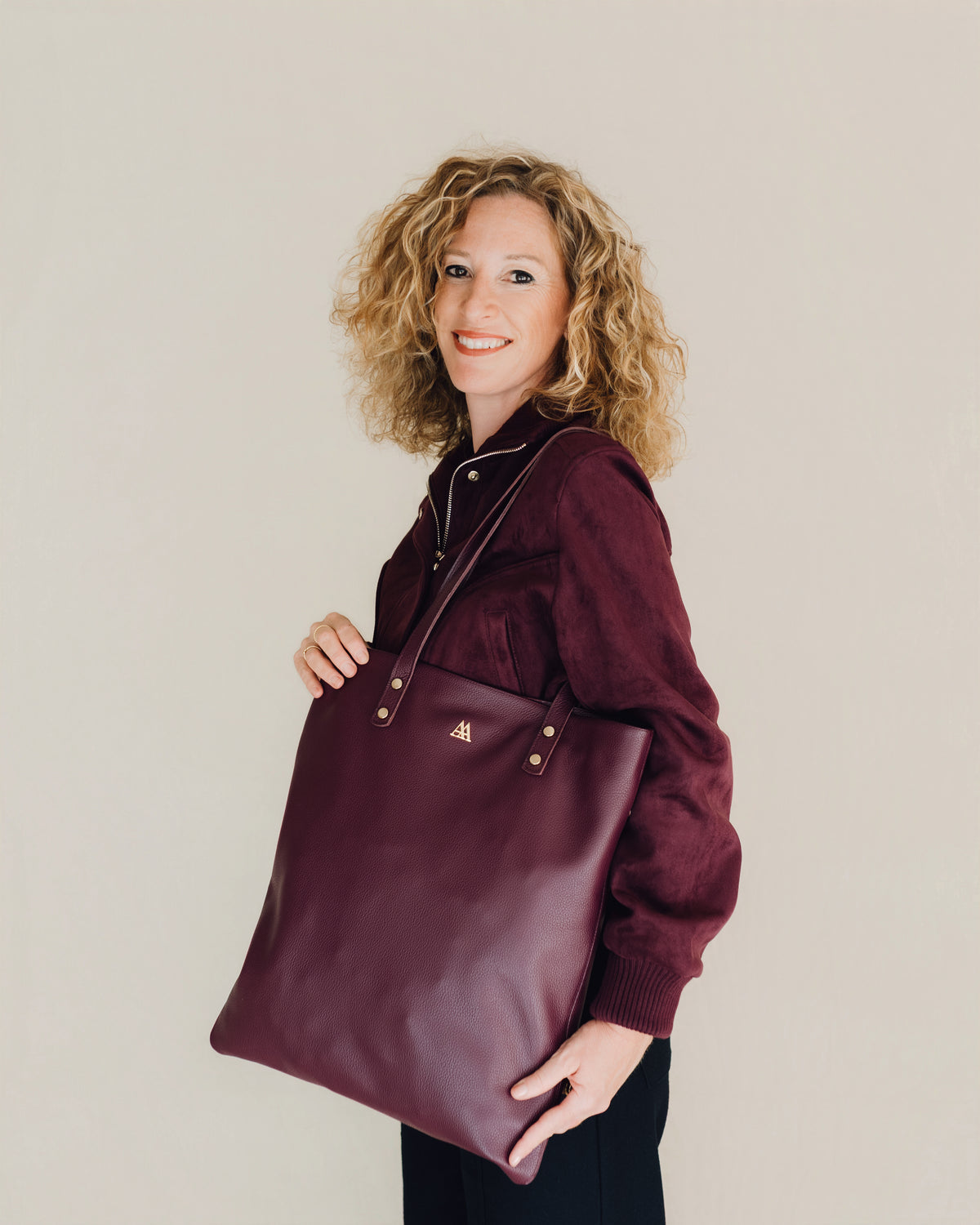 Noa Bolso Tote Bag Piel Burdeos