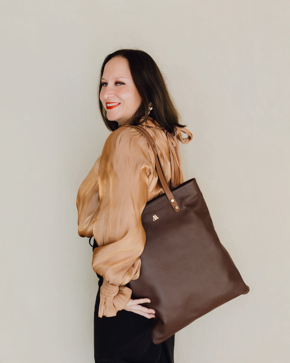Noa Sac Fourre-tout en cuir marron