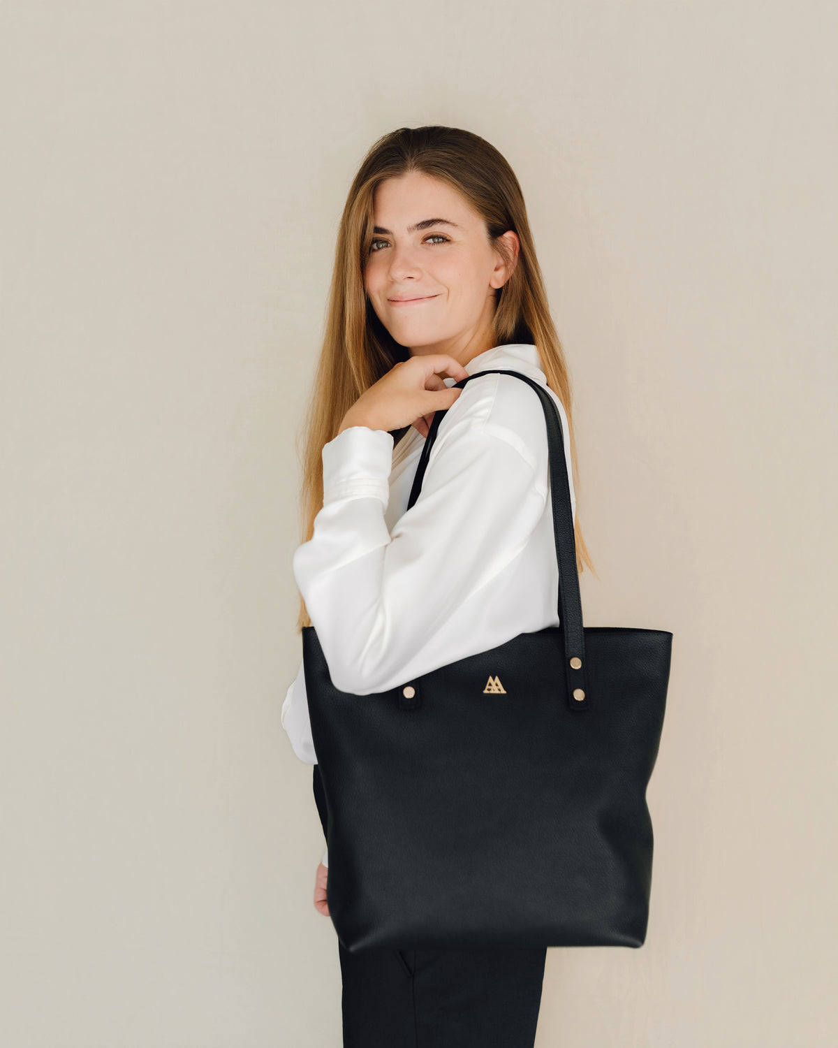 Sofia Sac Shopper Cuir Noir