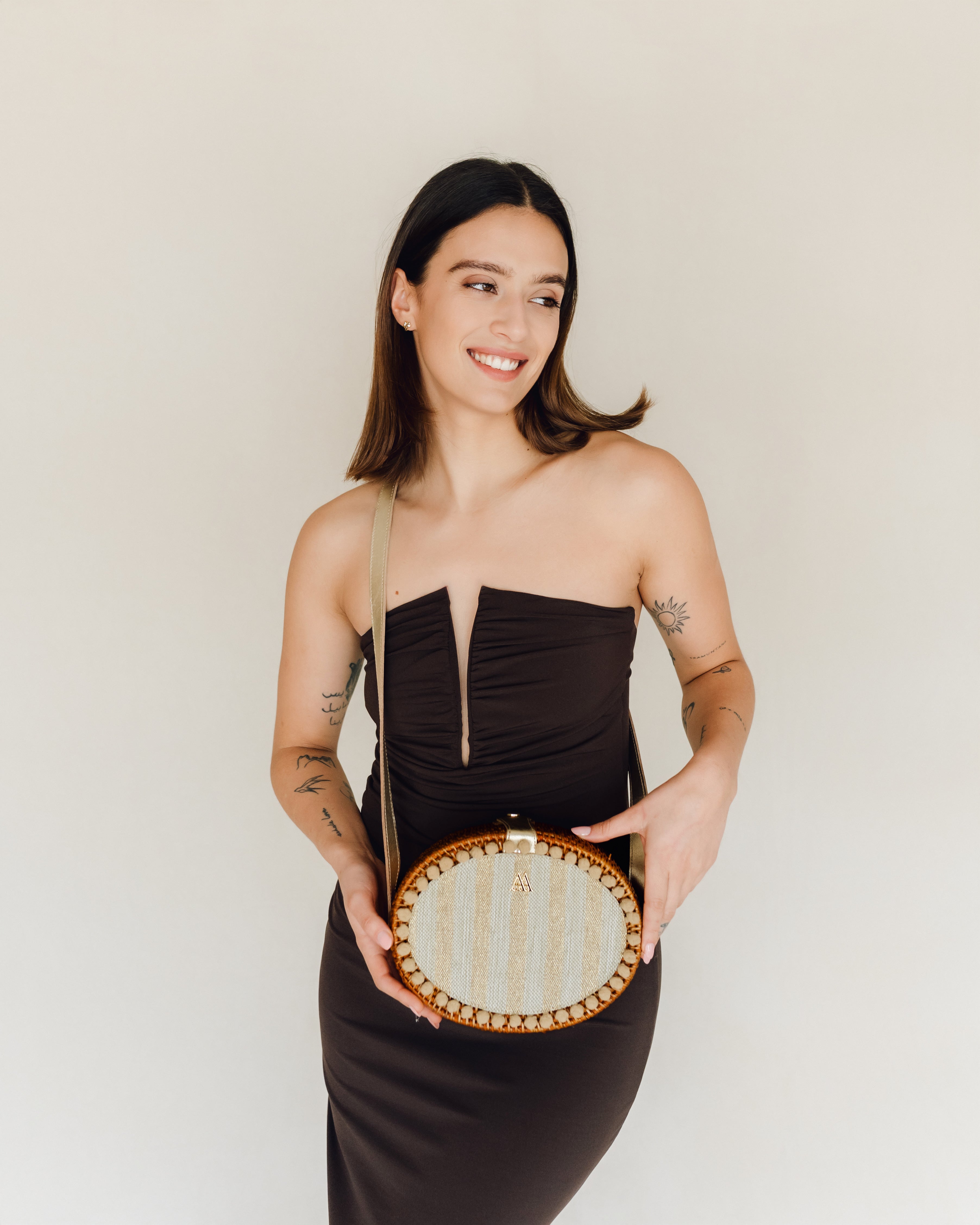 Rosario Rayas Lurex Beig