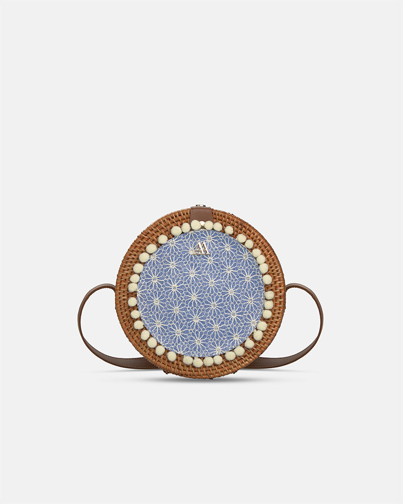 Rosa Flores Lurex Azul