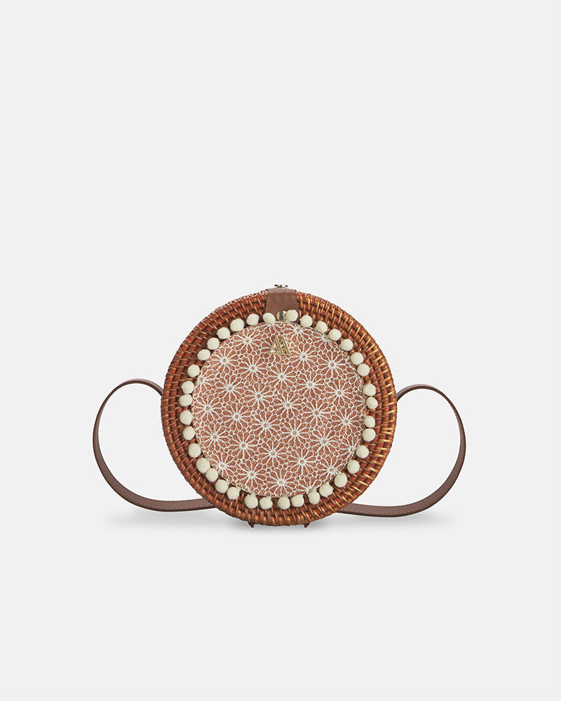 Rosa Flores Lurex Marron