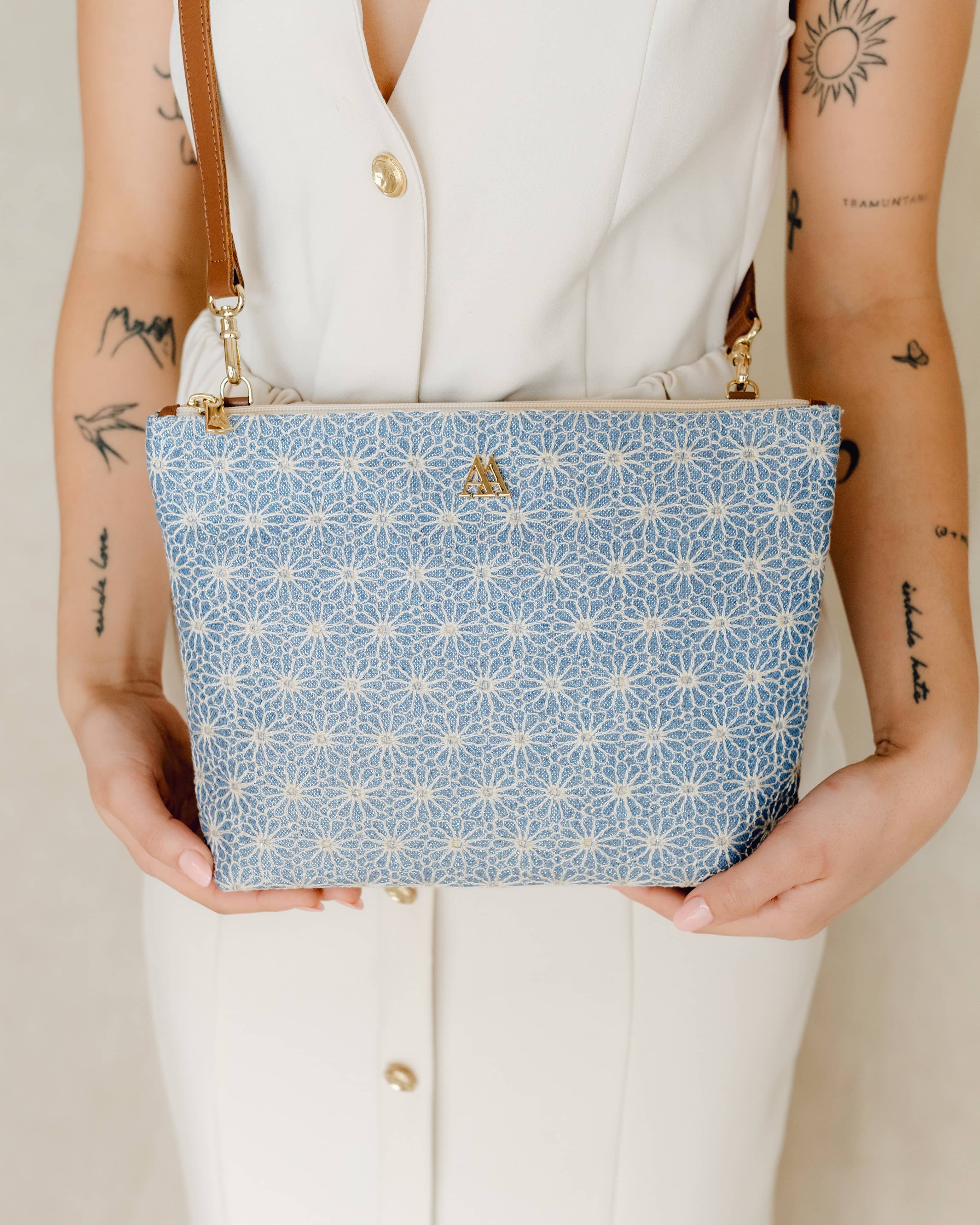 Manola Brown Leather Clutch Bag