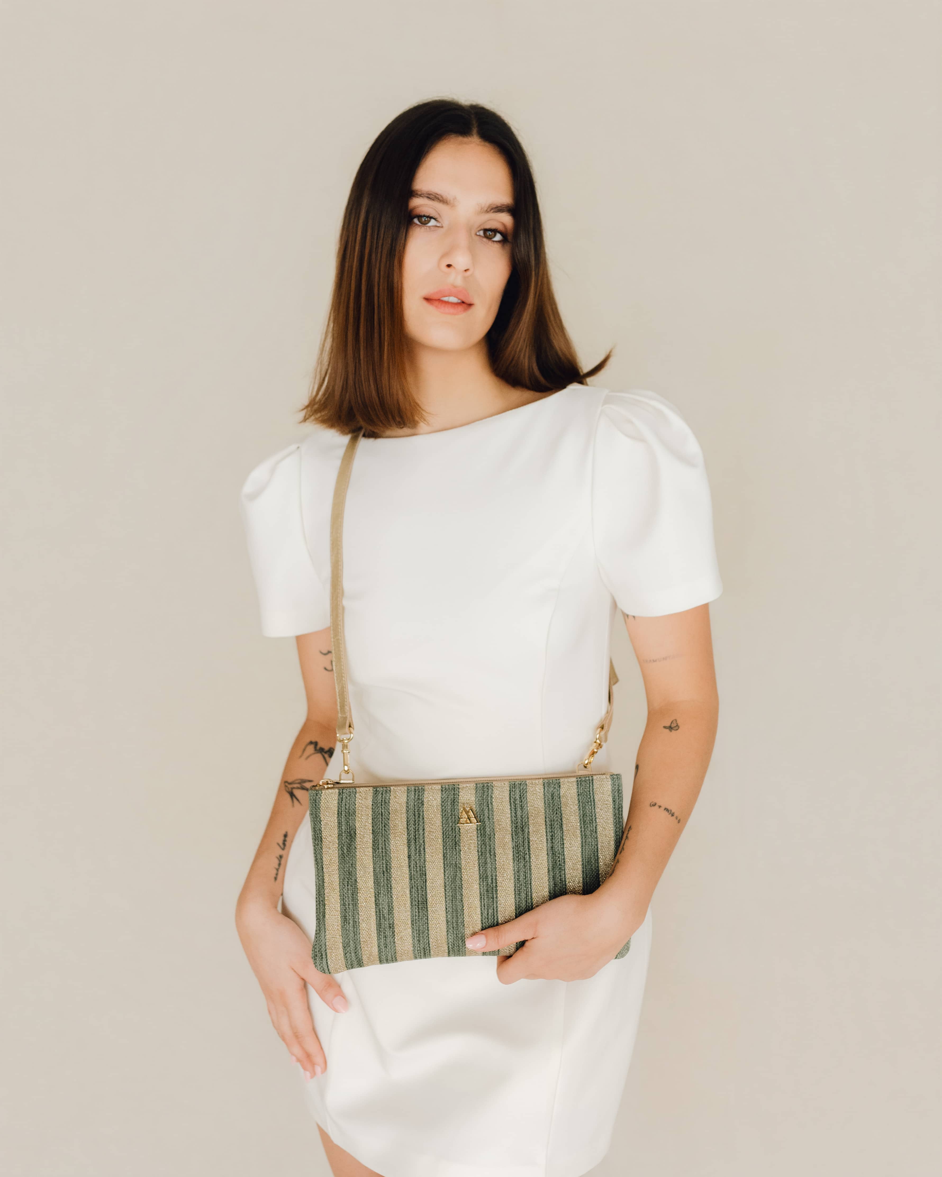 Catalina Brown Leather Clutch Bag