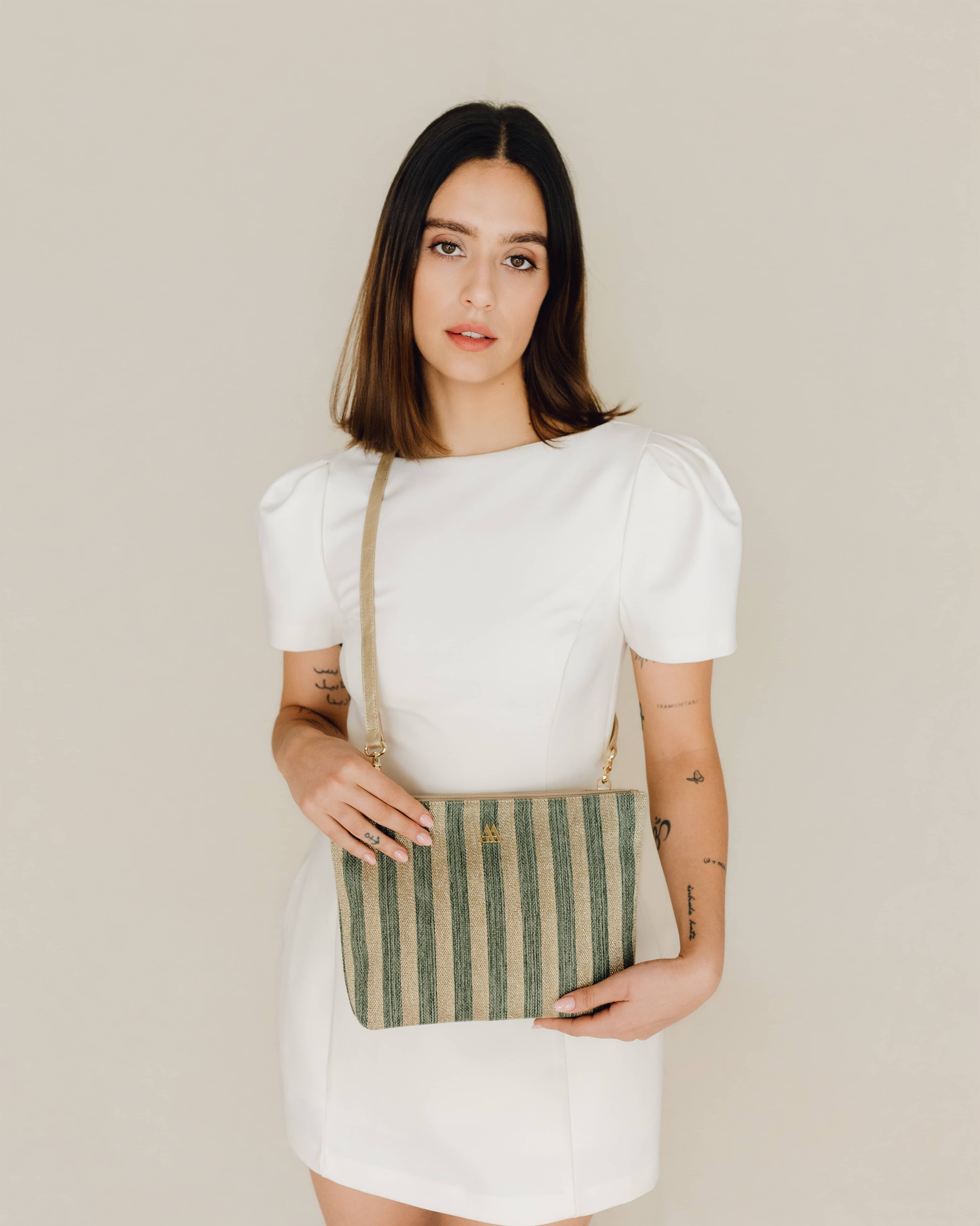 Manola Brown Leather Clutch Bag