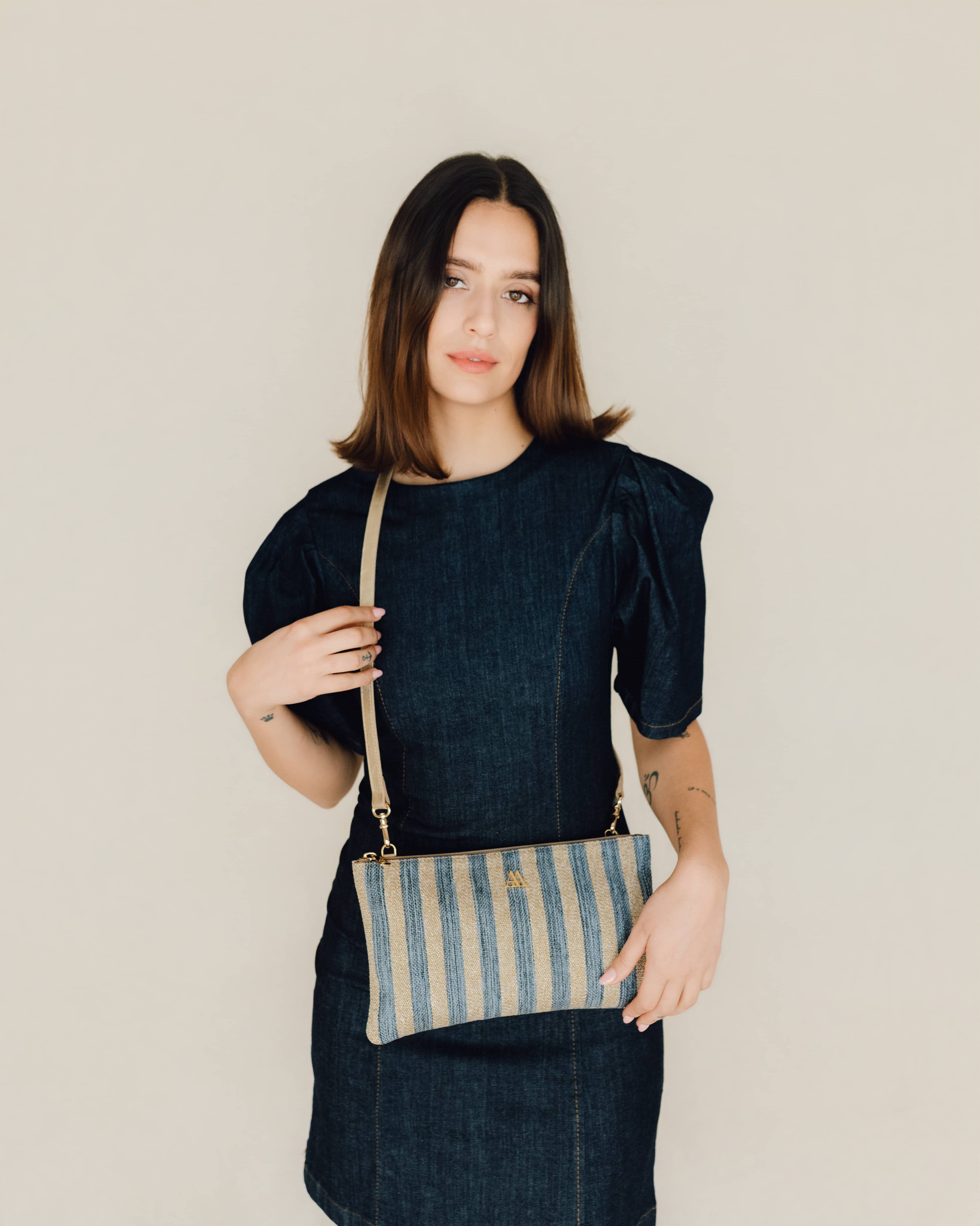 Catalina Brown Leather Clutch Bag