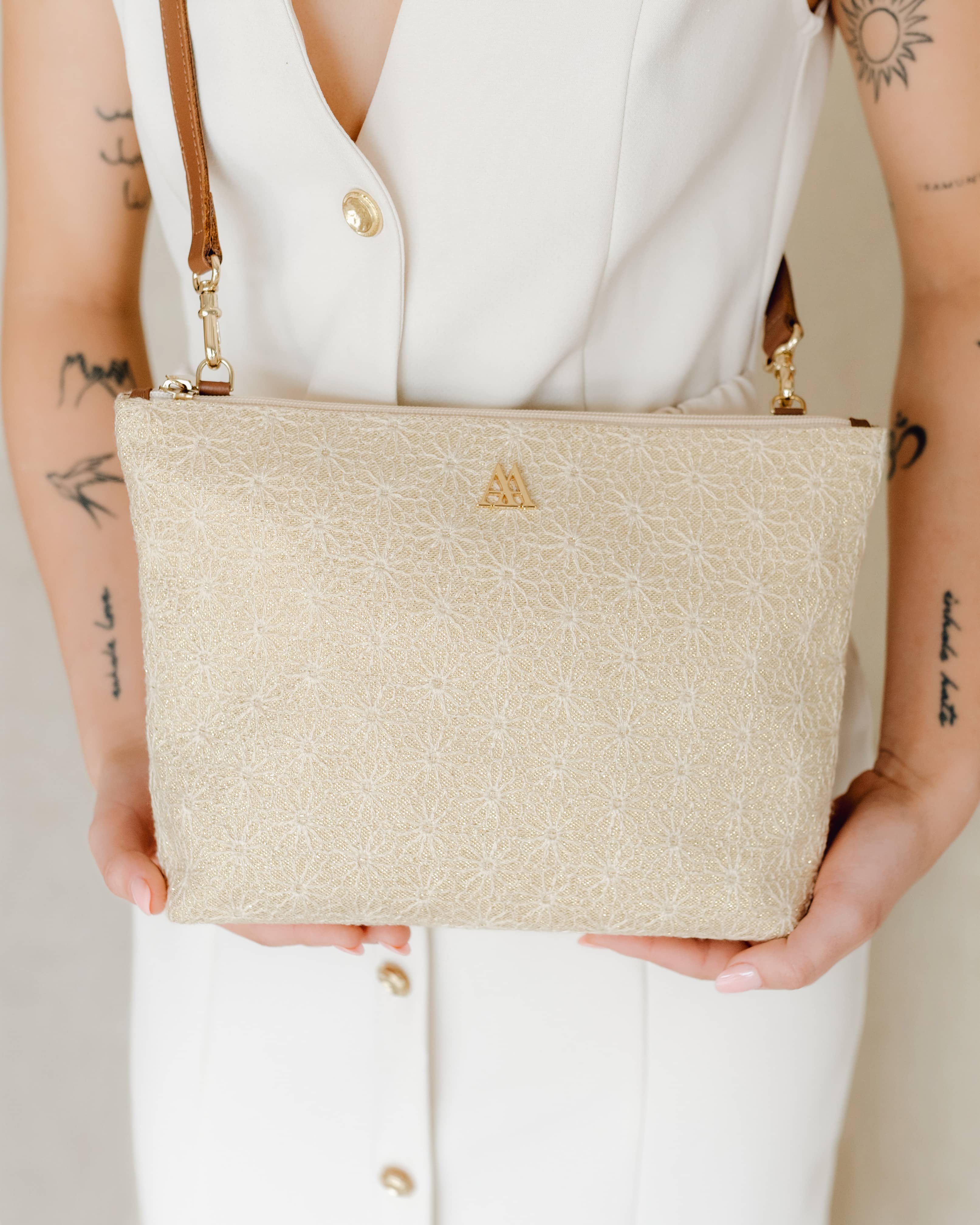 Manola Brown Leather Clutch Bag