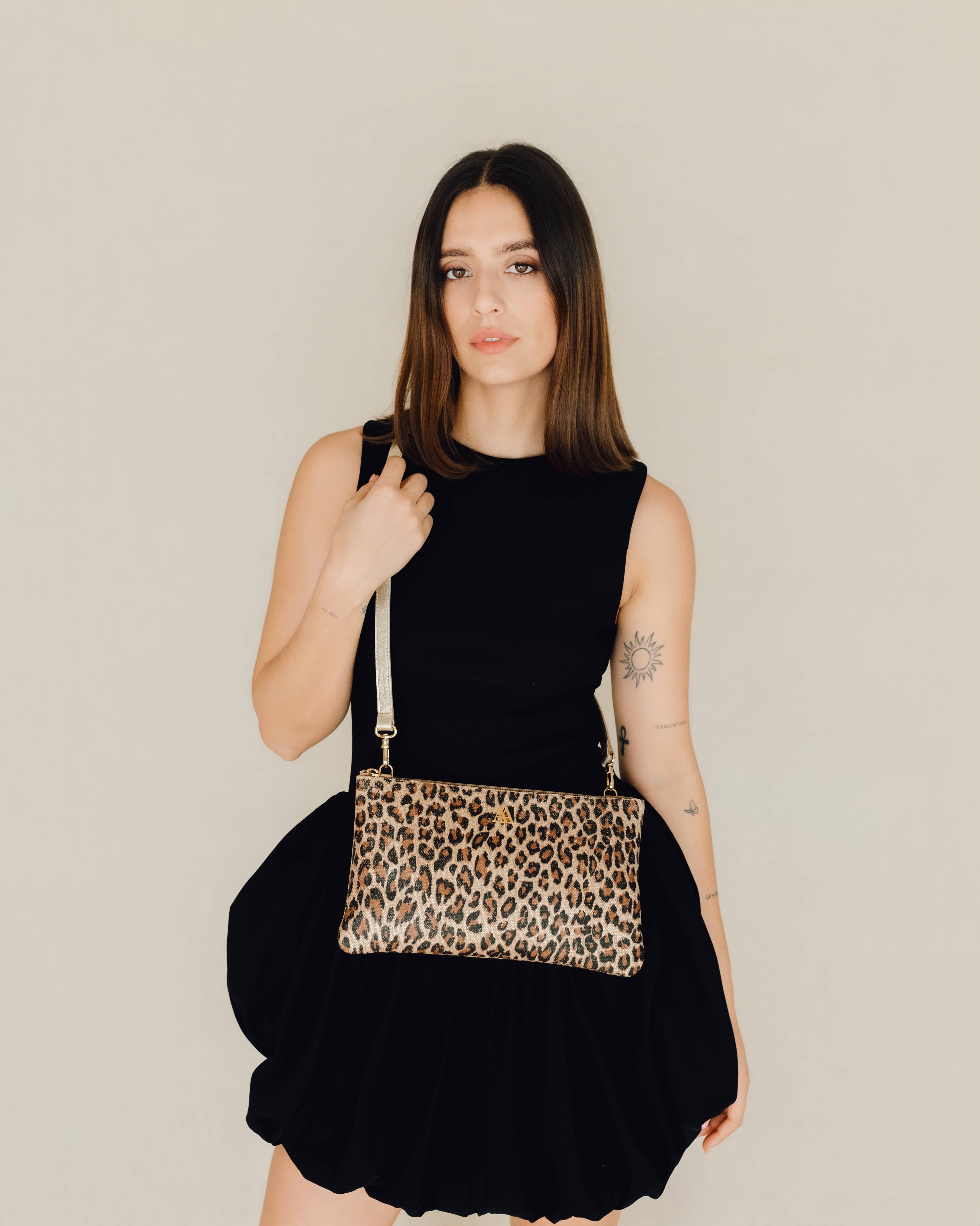 Catalina Brown Leather Clutch Bag