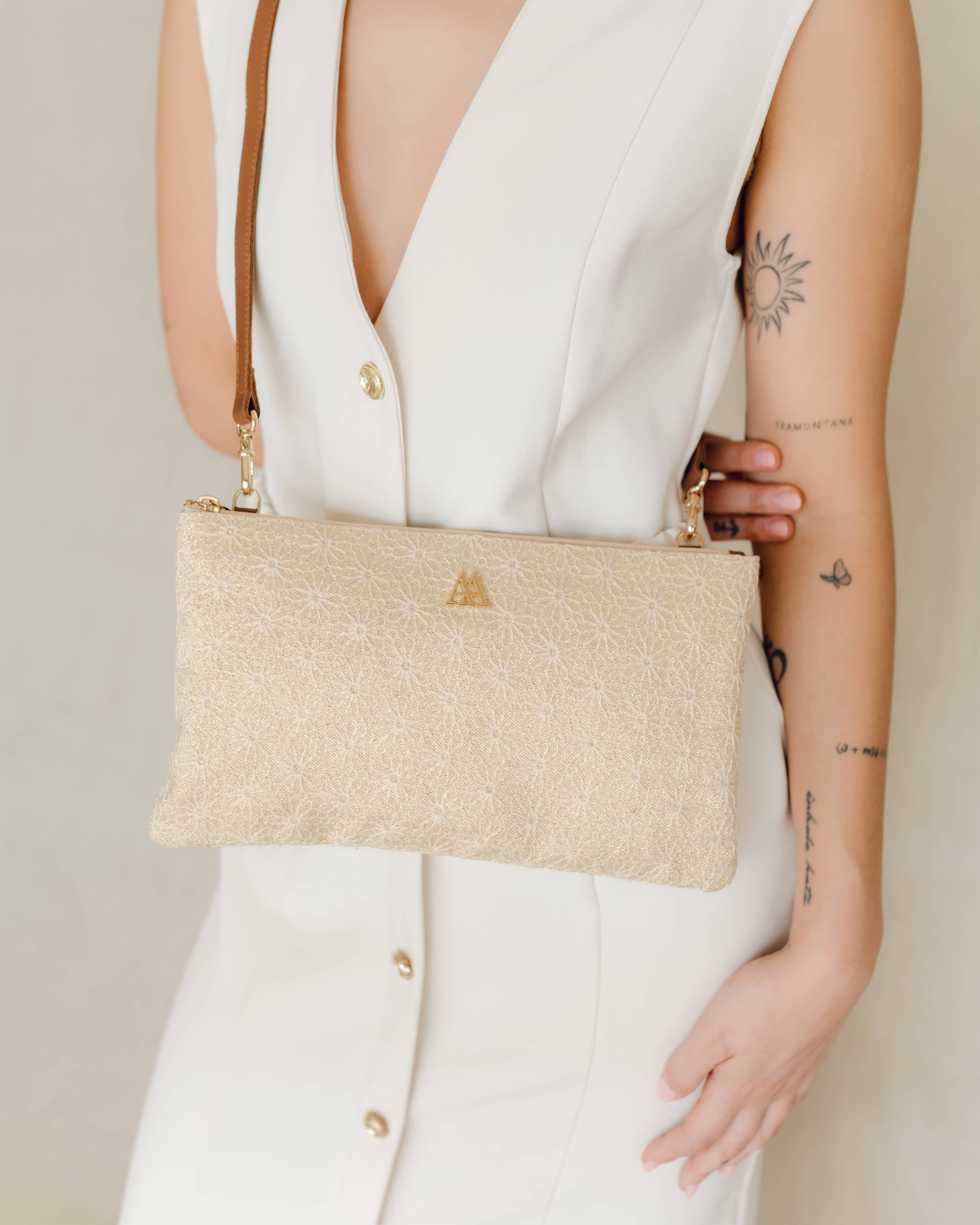 Catalina Brown Leather Clutch Bag