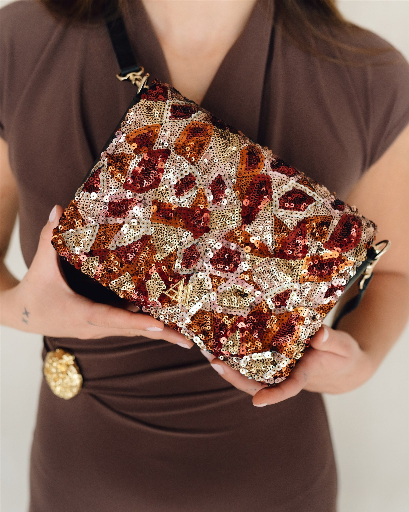 Maria Mini Leather Flap Bag, Red