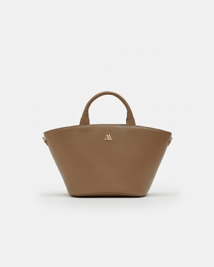 Carlota Leather Tote Bag, Taupe