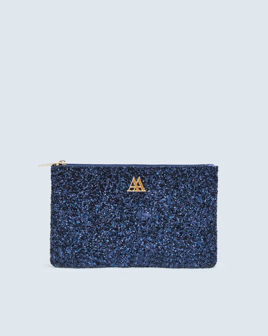 Maya Wallet, Navy Glitter Fabric
