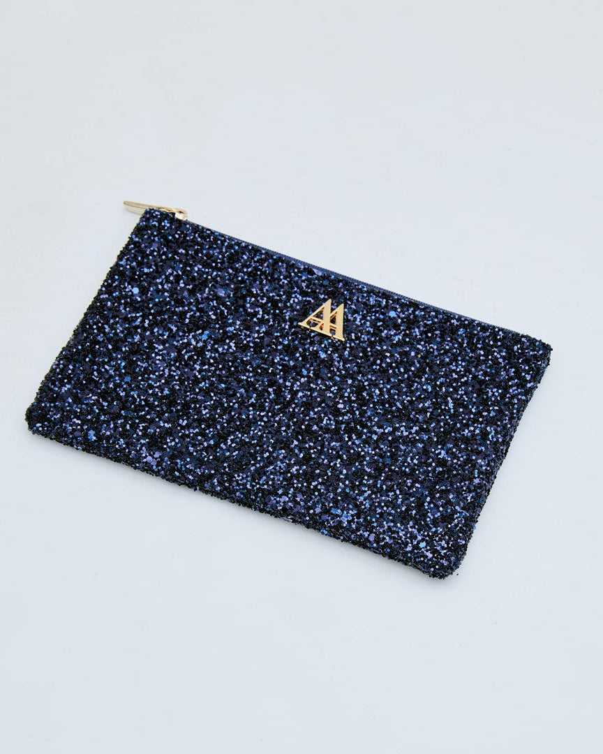 Maya Wallet, Navy Glitter Fabric