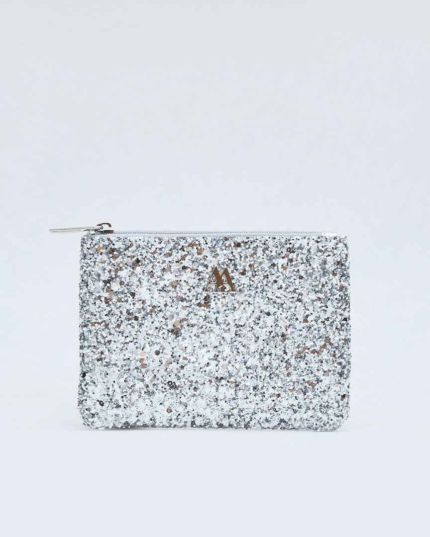 Mia Glitter Silver Fabric Wallet